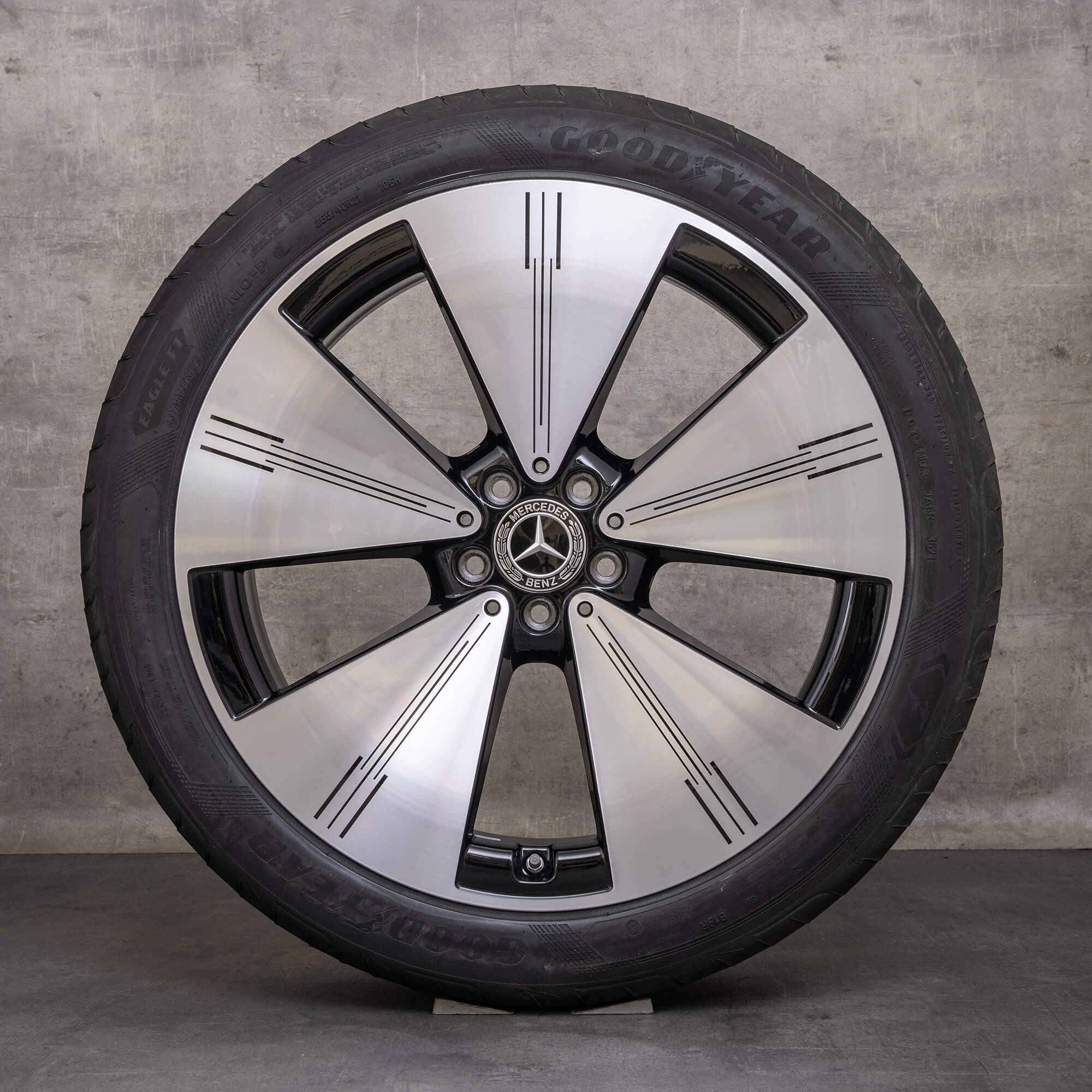 Llantas originales Mercedes Benz EQS de 21 pulgadas V297 llantas verano A2974011100 negro brillante torneado