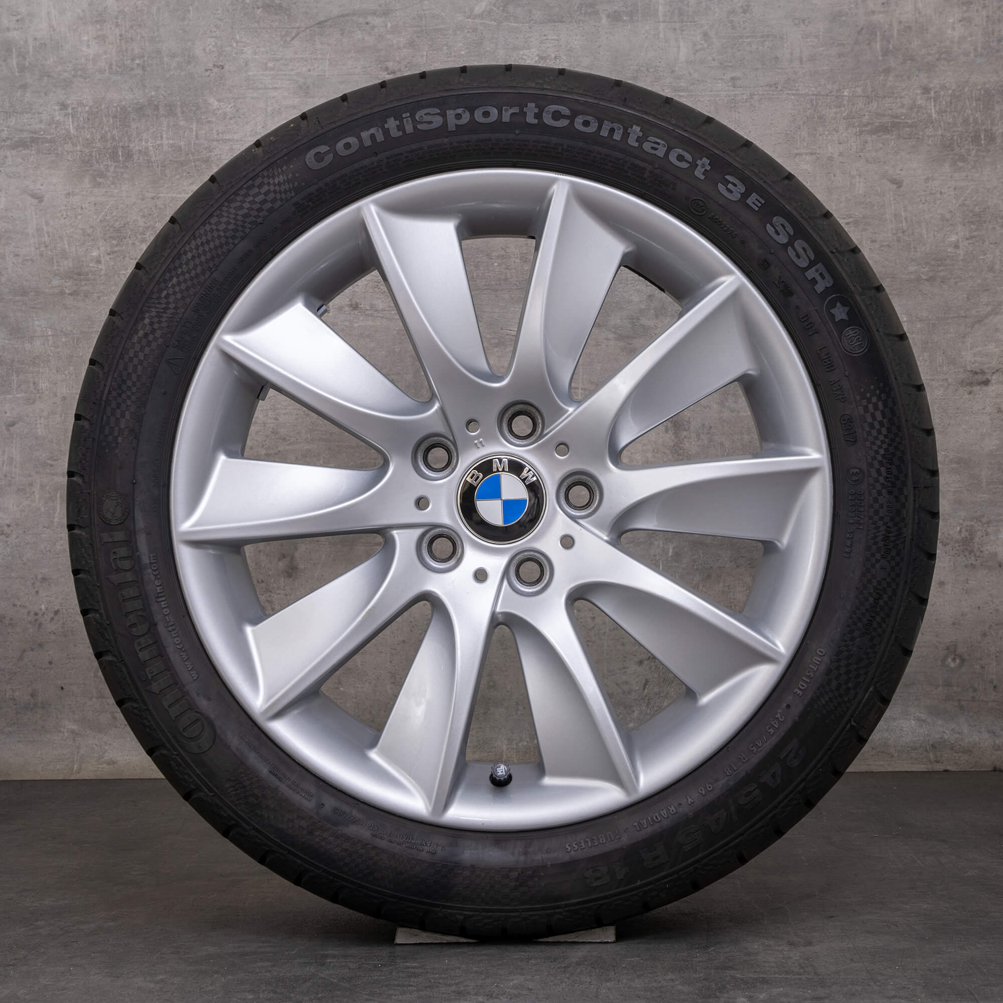 Orijinal BMW 5 Serisi 6 jantlar 18 inç F10 F11 F06 F12 F13 Gran Coupe yaz jant lastik stil 329 6790174 gümüş parlak
