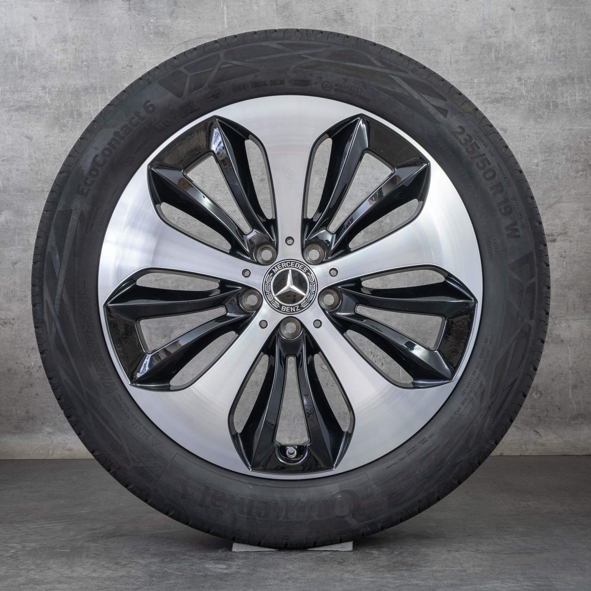 Alkuperäiset Mercedes Benz GLA GLB vanteet 19 tuumaa, H247 X247 kesäpyörät A2474013600 musta kiillotettu