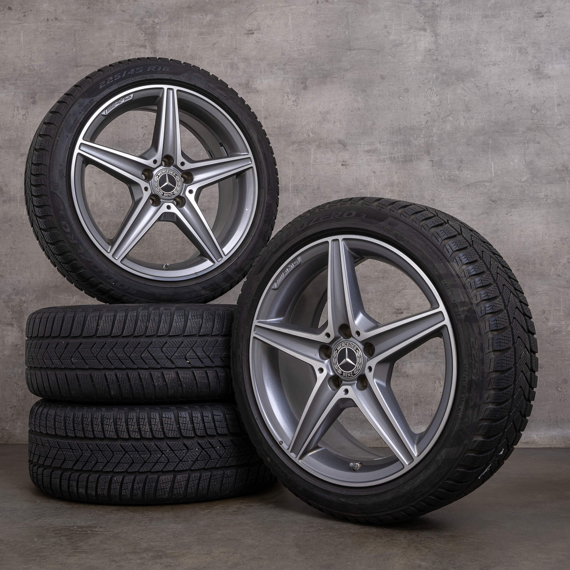 Genuine AMG Mercedes Benz Classe C ruote OEM invernali 18 pollici W205 S205 C205 A205 cerchi A2054011100 himalaya grigio lucido tornito