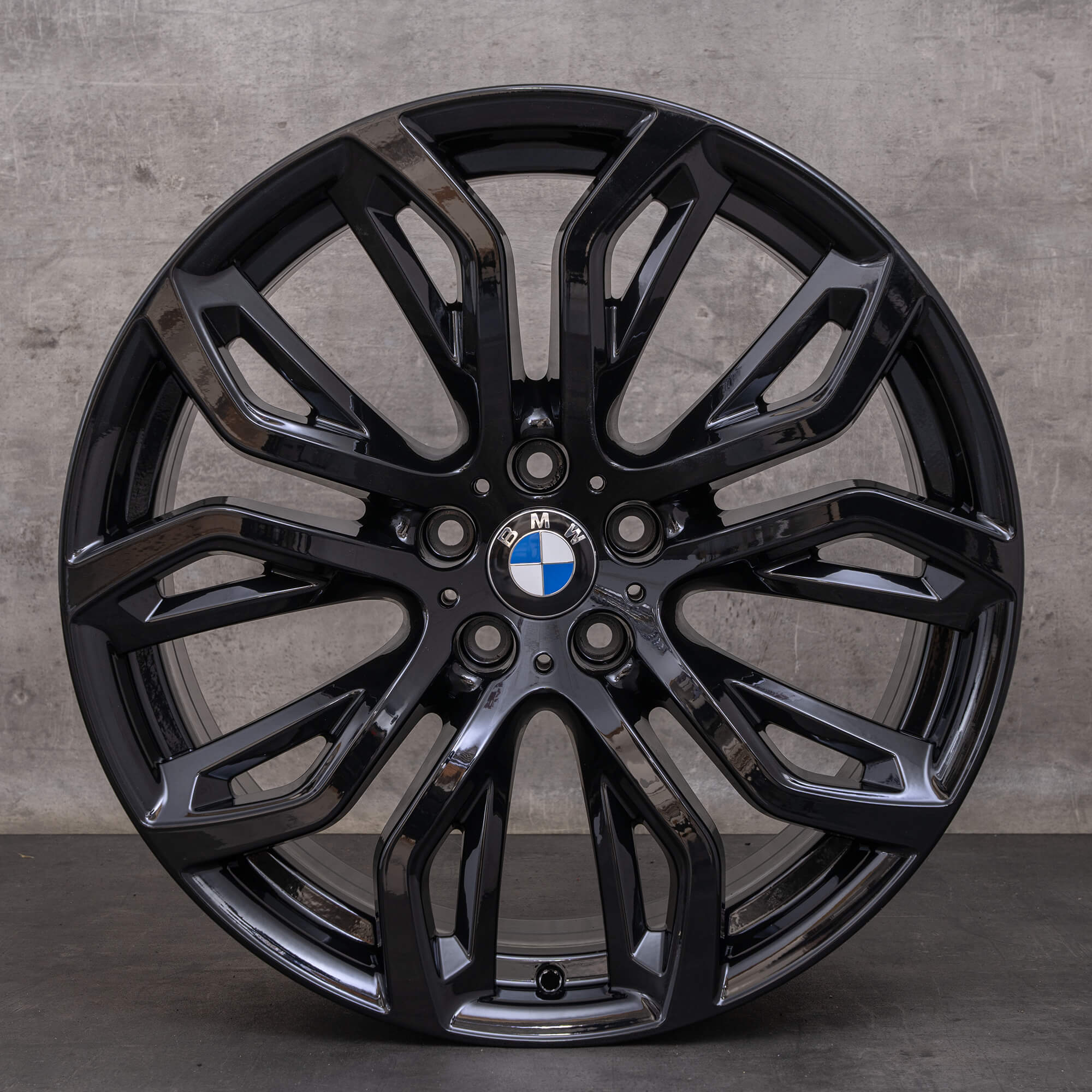 Oryginalne felgi BMW X5M X6 X6M 21 cali E70 E71Styling 375 M 6796149 6796151 czarne toczone na wysoki połysk