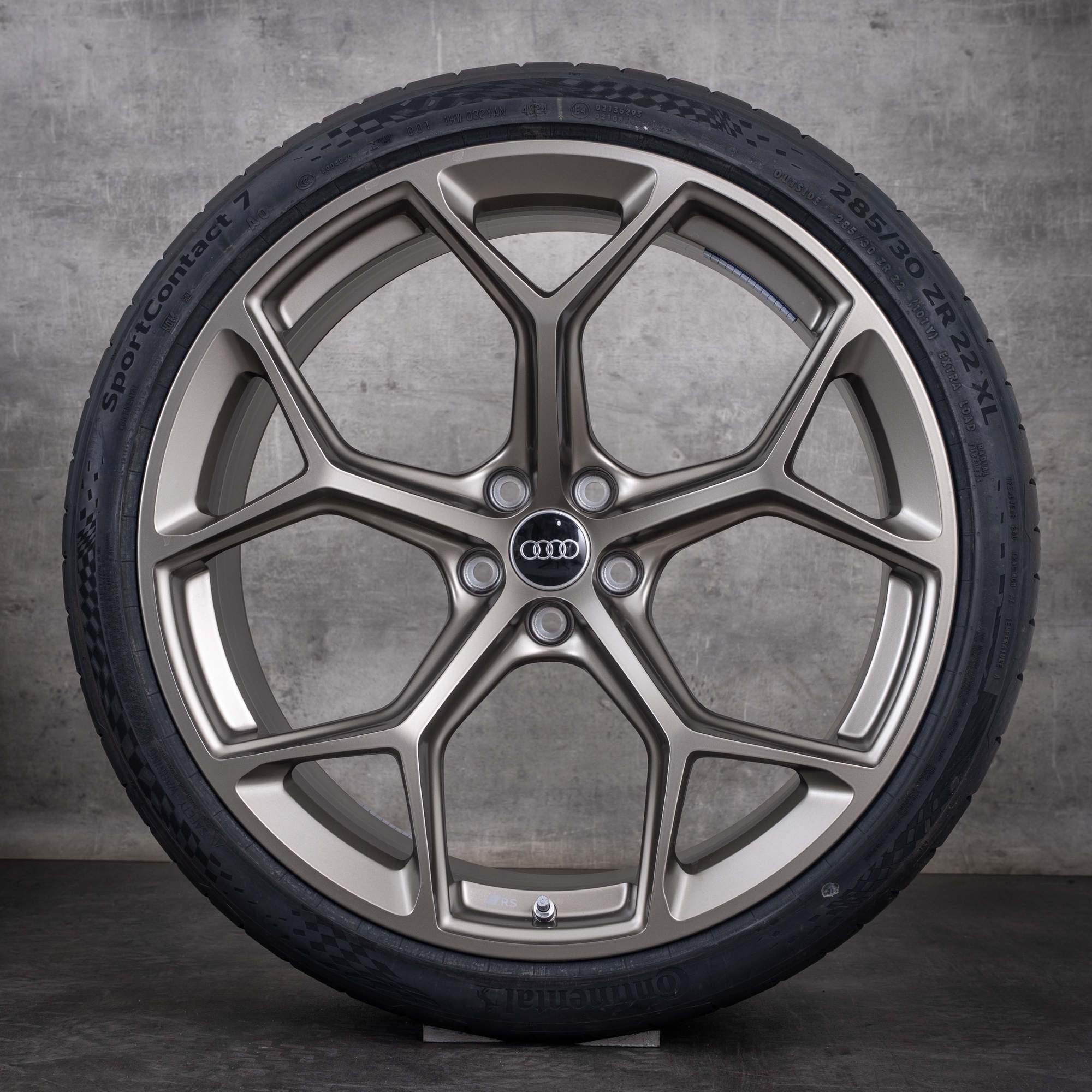 Originale Audi RS6 RS7-felger 22 tommer 4K C8 Performance sommerhjul 4K0601025CQ galaxy satinmatt
