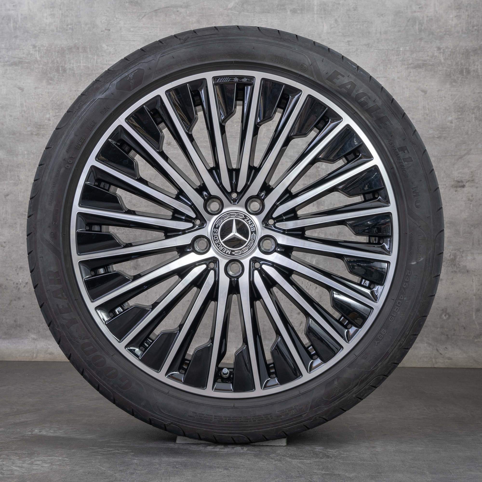Originale Mercedes Benz CLE AMG felger 19 tommers C236 A236 sommerhjul A2364012100 A2364012200 svart frontpolert