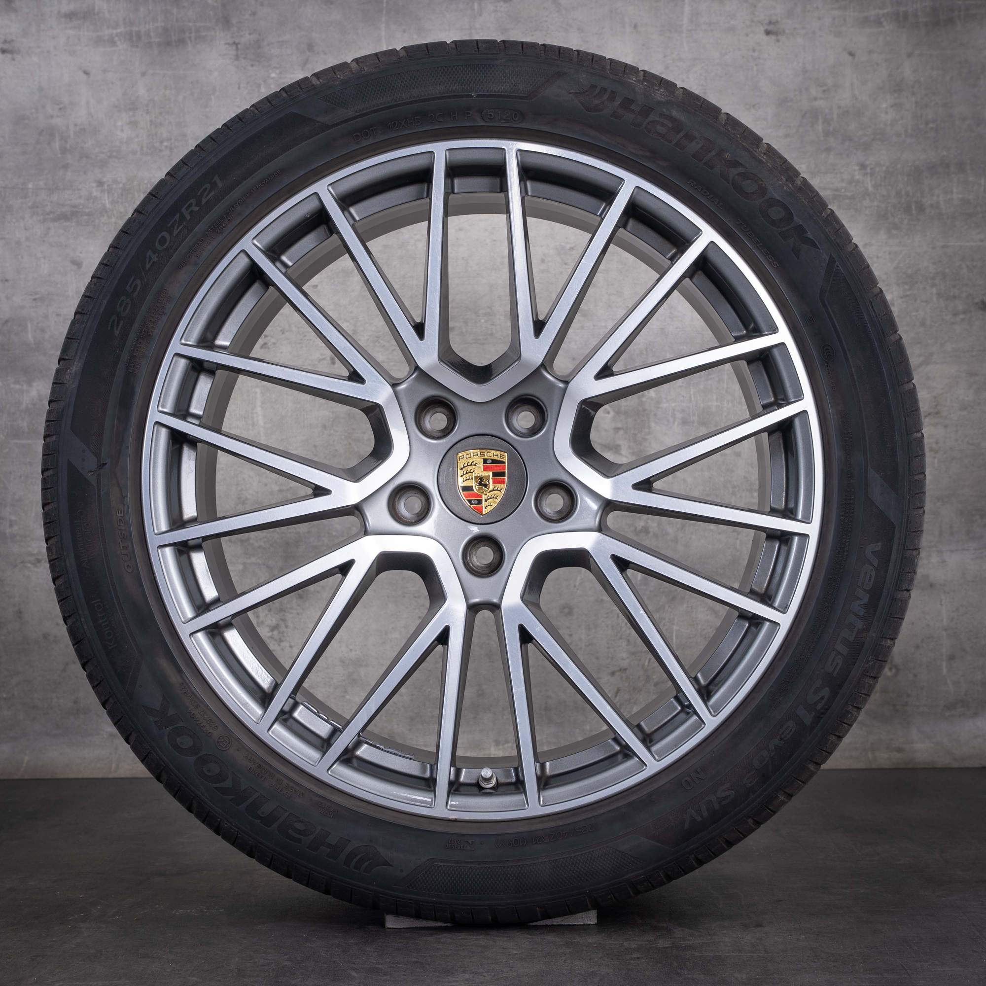 Original Porsche Cayenne Winterräder 21 Zoll 9YA E3 II Felgen 9Y0601025BF 9Y0601025BG titan glanzgedreht