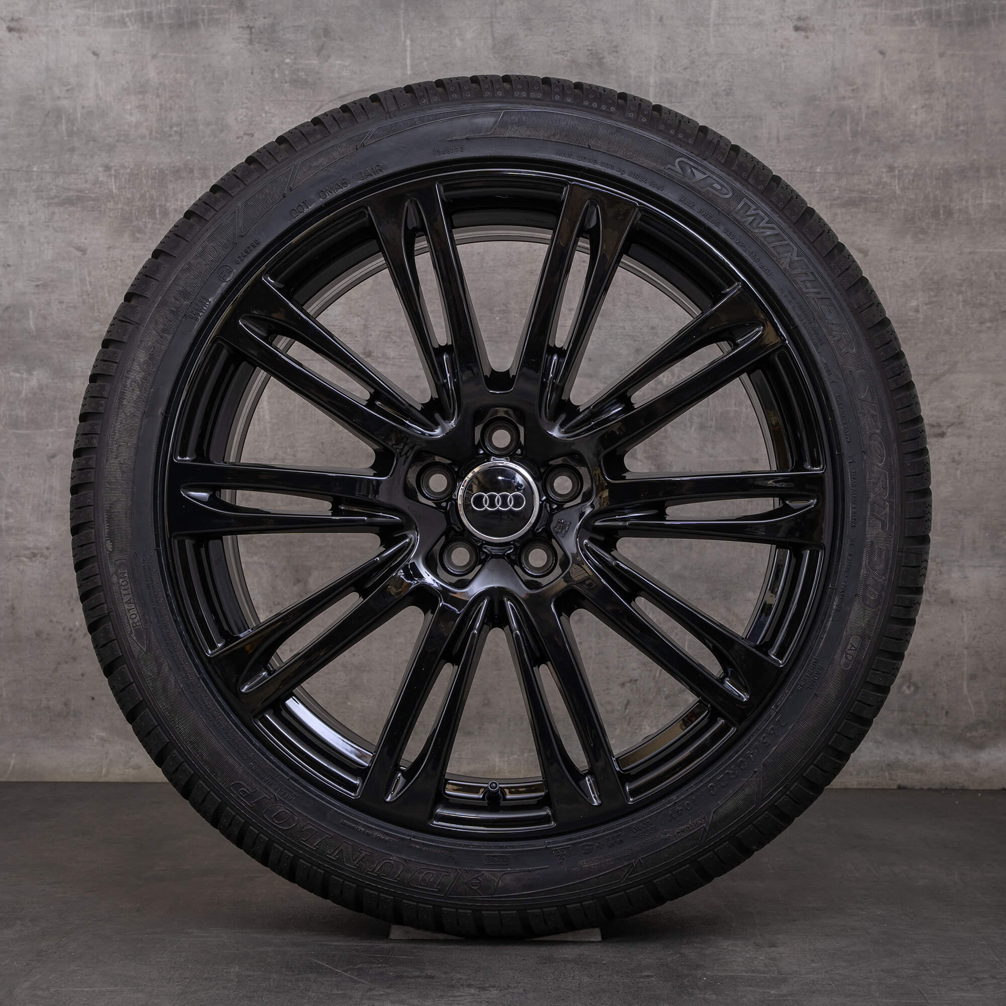 Originali Audi A8 S8 cerchi con gomme invernali da 20 pollici 4H D4 auto 4H0601025AG nero lucido