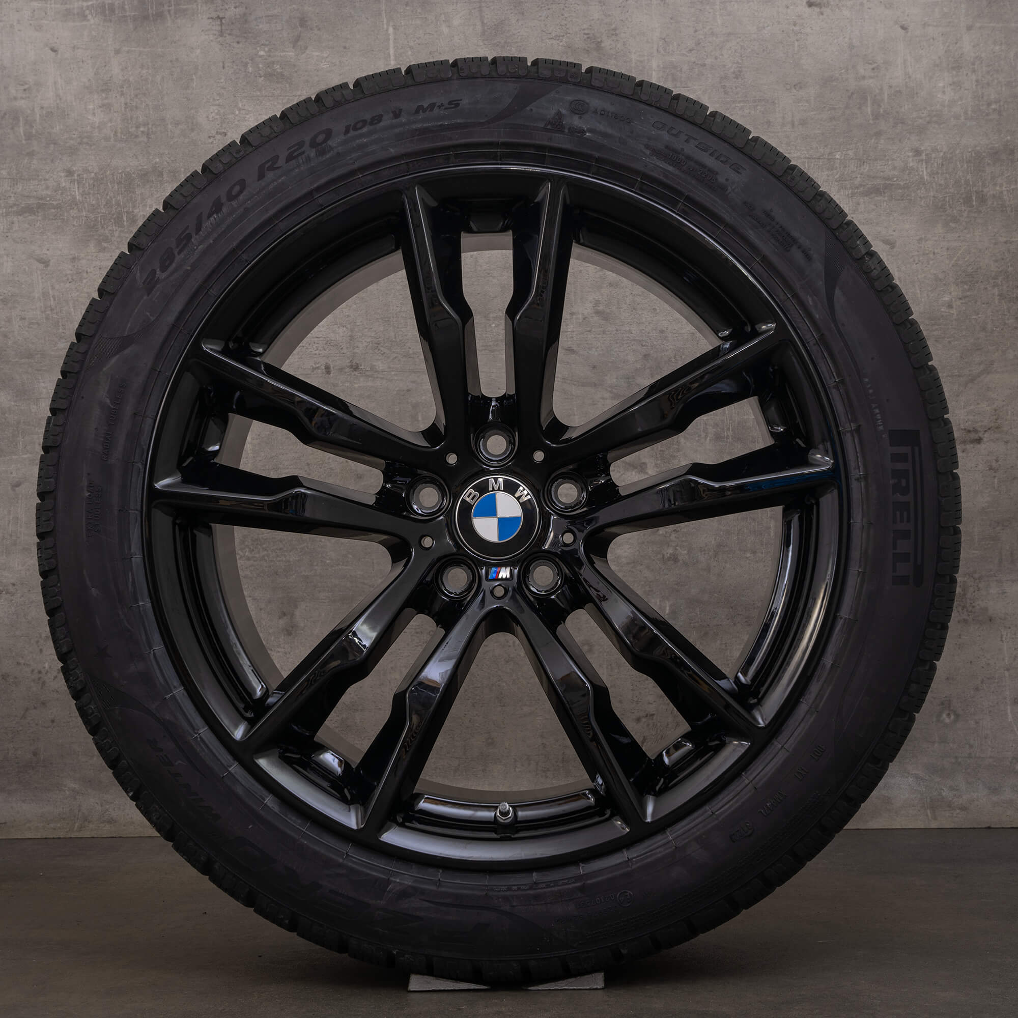 Original BMW X5M X6M Felgen 20 Zoll F85 F86 Winterreifen 2284654 2284655 611 M schwarz hochglanz