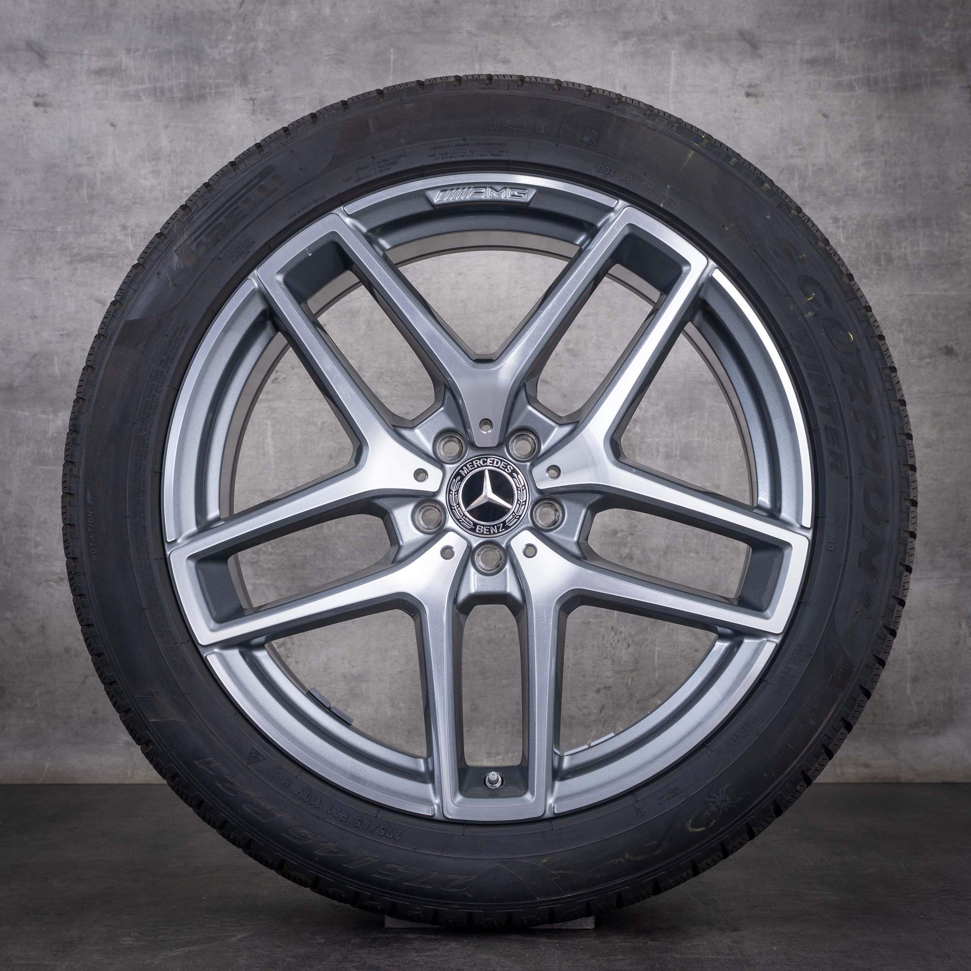 Original Mercedes Benz GLE & 43 63 S AMG Winterräder 21 Zoll C292 Felgen A2924012900 A2924011700 himalaya grey glanzgedreht