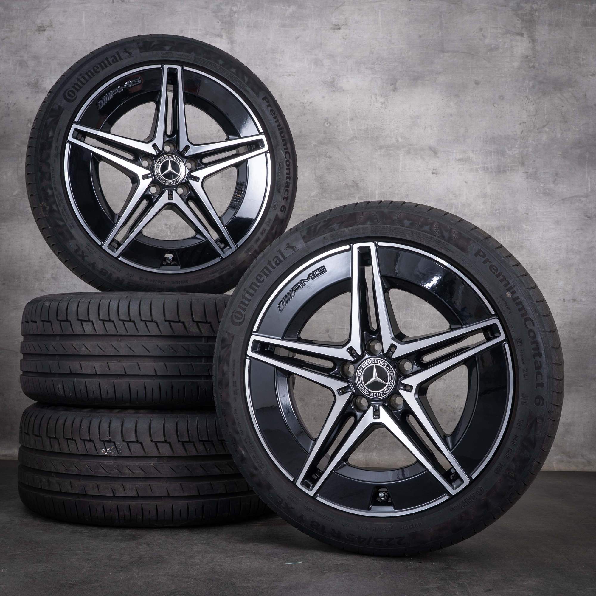 Originální disky Mercedes-Benz Třídy C AMG 18 palců W206 S206 letní kola A2064011700 A2064011800 černé s diamond cut