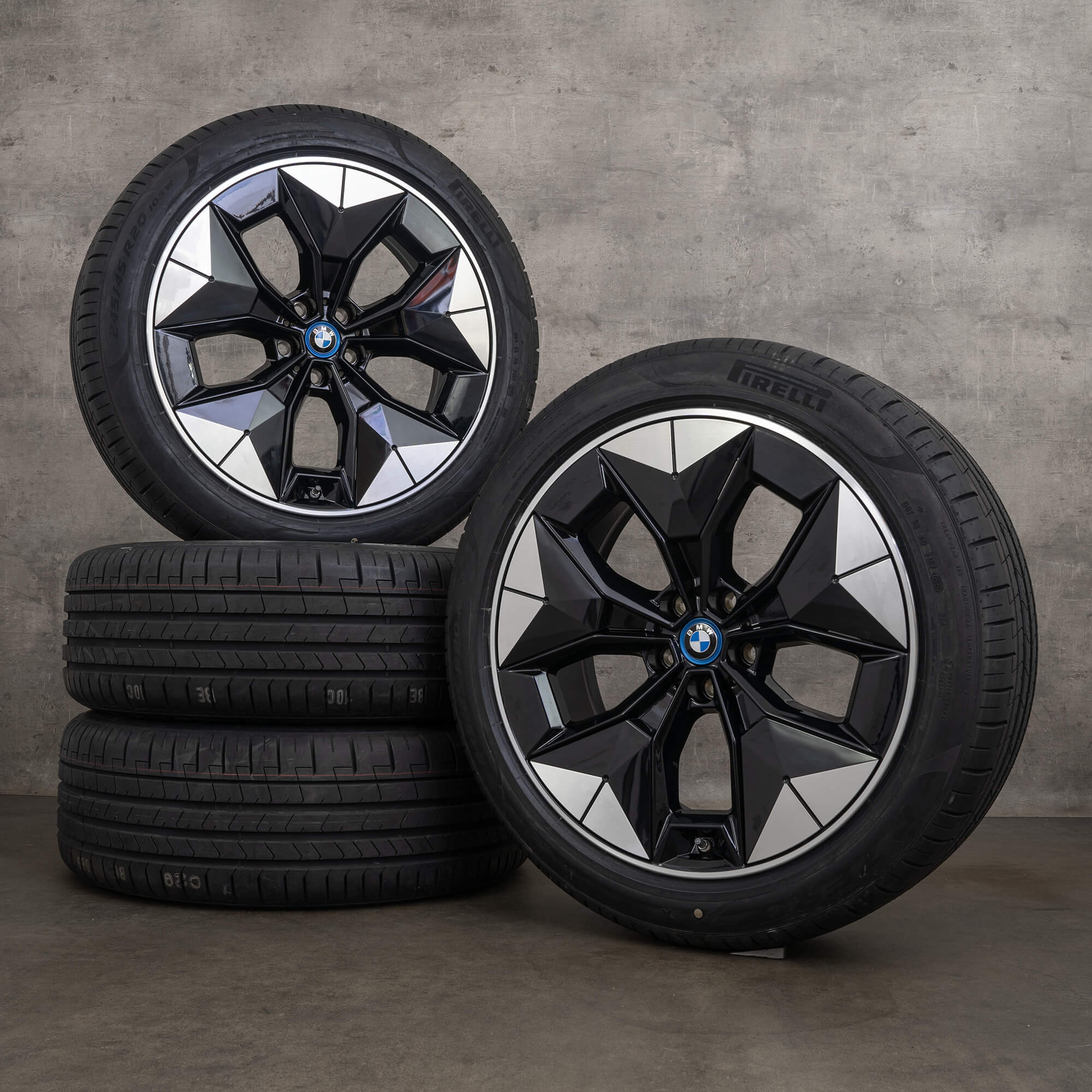 Oryginał BMW iX3 felgi 20 cali G08 koła letnie 6894844 jet czarny błyszczący polerowane