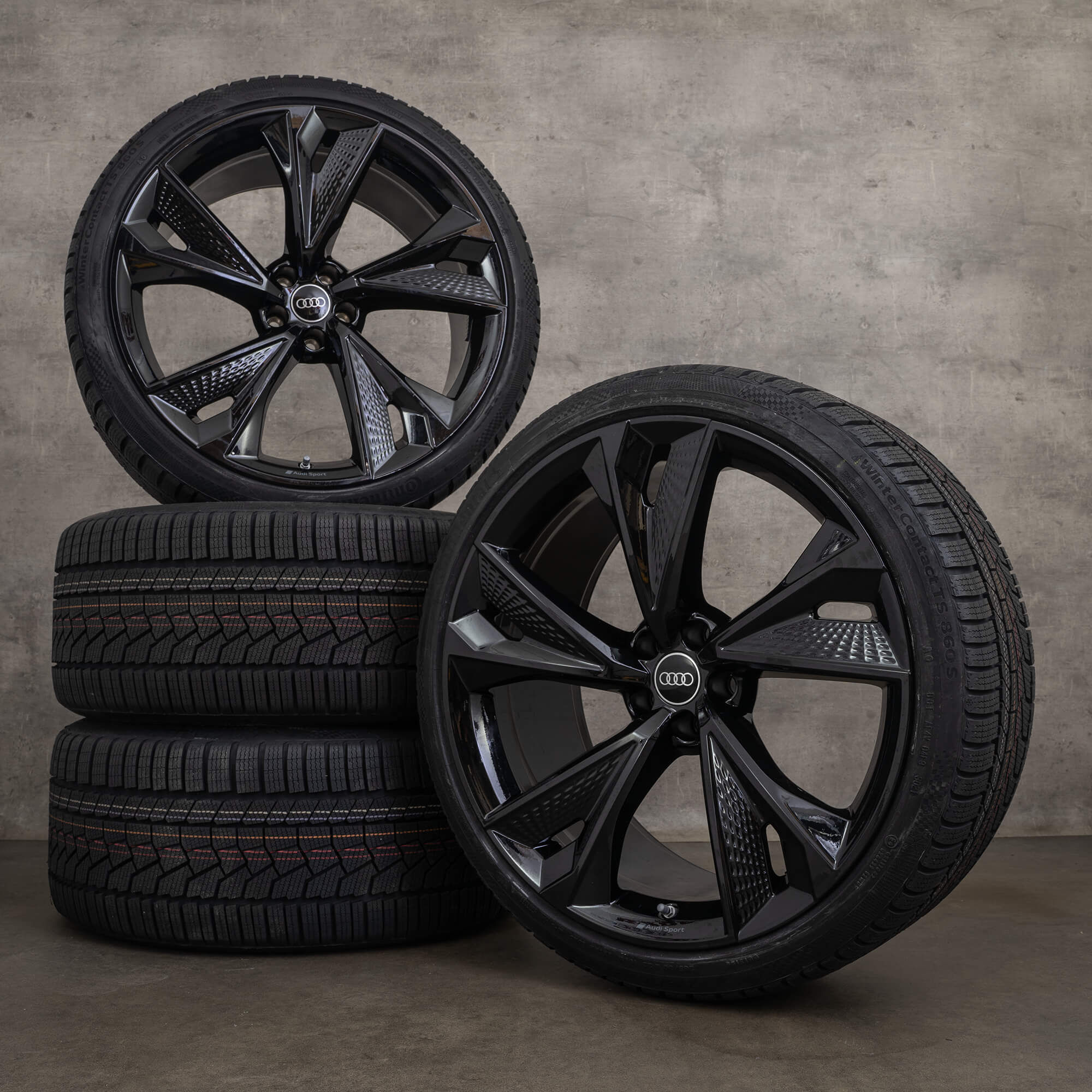 Original Audi RS6 RS7 Winterräder 22 Zoll 4K C8 Felgen 4K0601025BC schwarz glanz