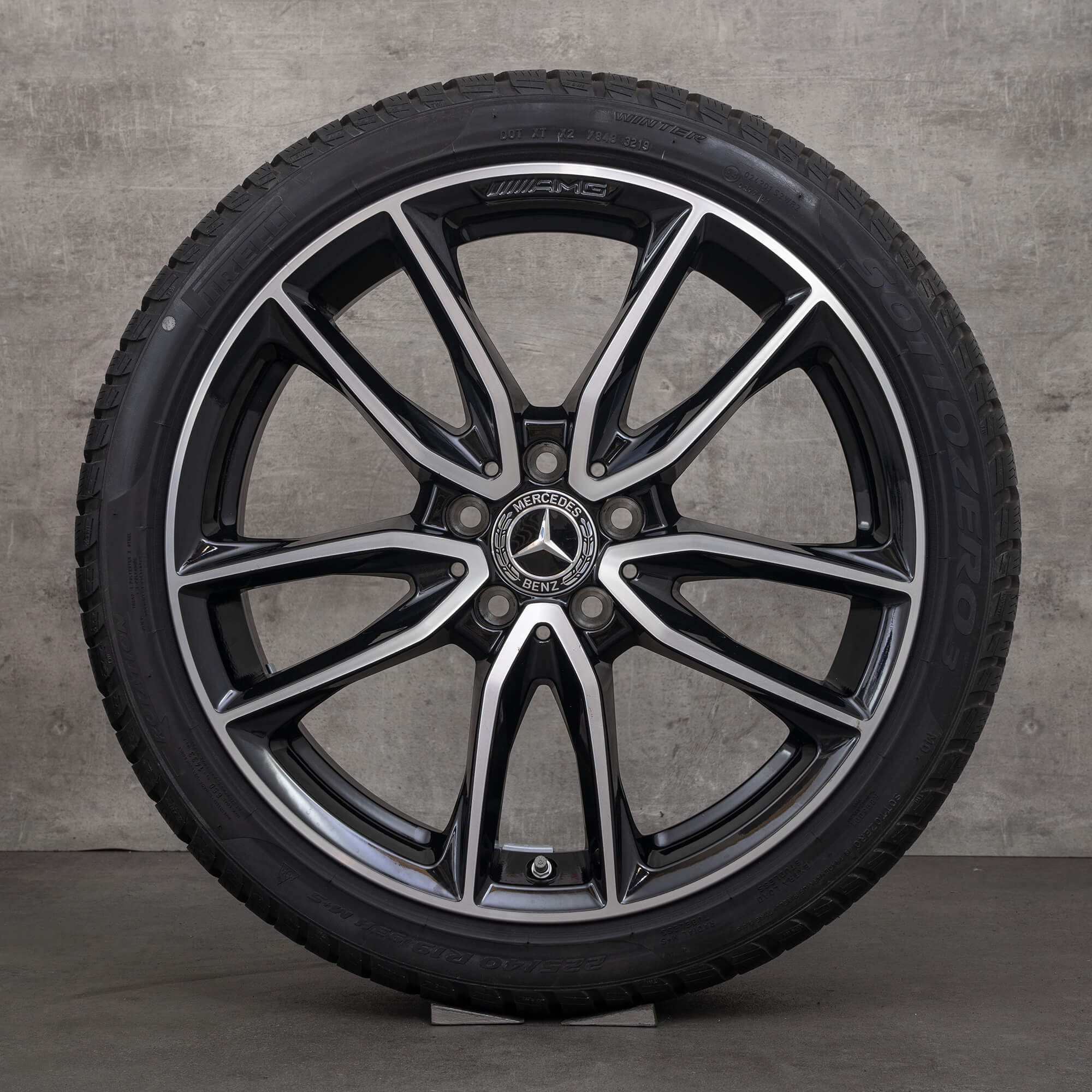 Orijinal Mercedes Benz A B Sınıfı CLA AMG jantlar 19 inç W177 V177 W247 X118 C118 yaz jantları A1774011700 siyah parlak tornalanmış