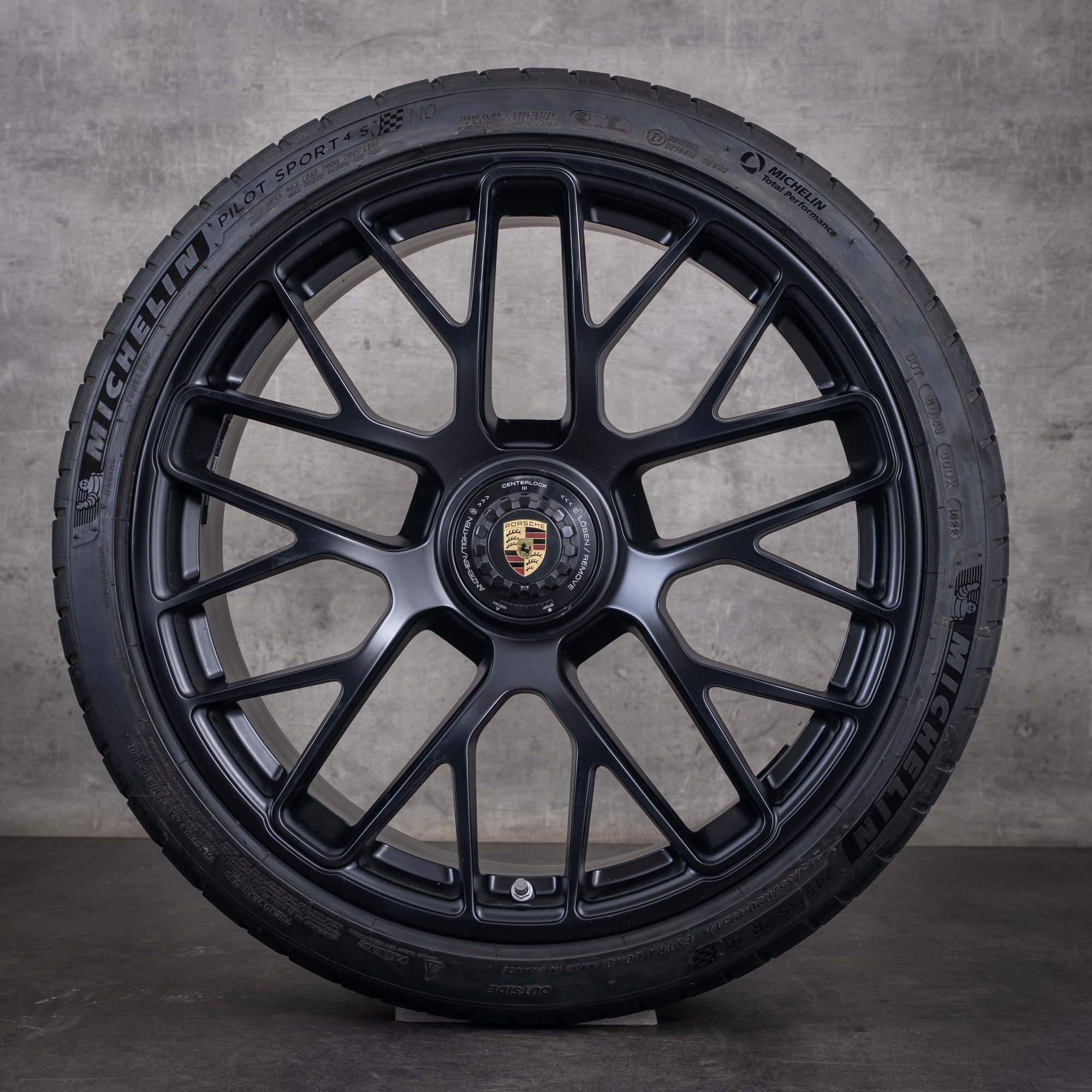 Llantas originales Porsche 991 de 20 pulgadas Turbo S de ruedas de verano 99136216234 99136215734 negro mate