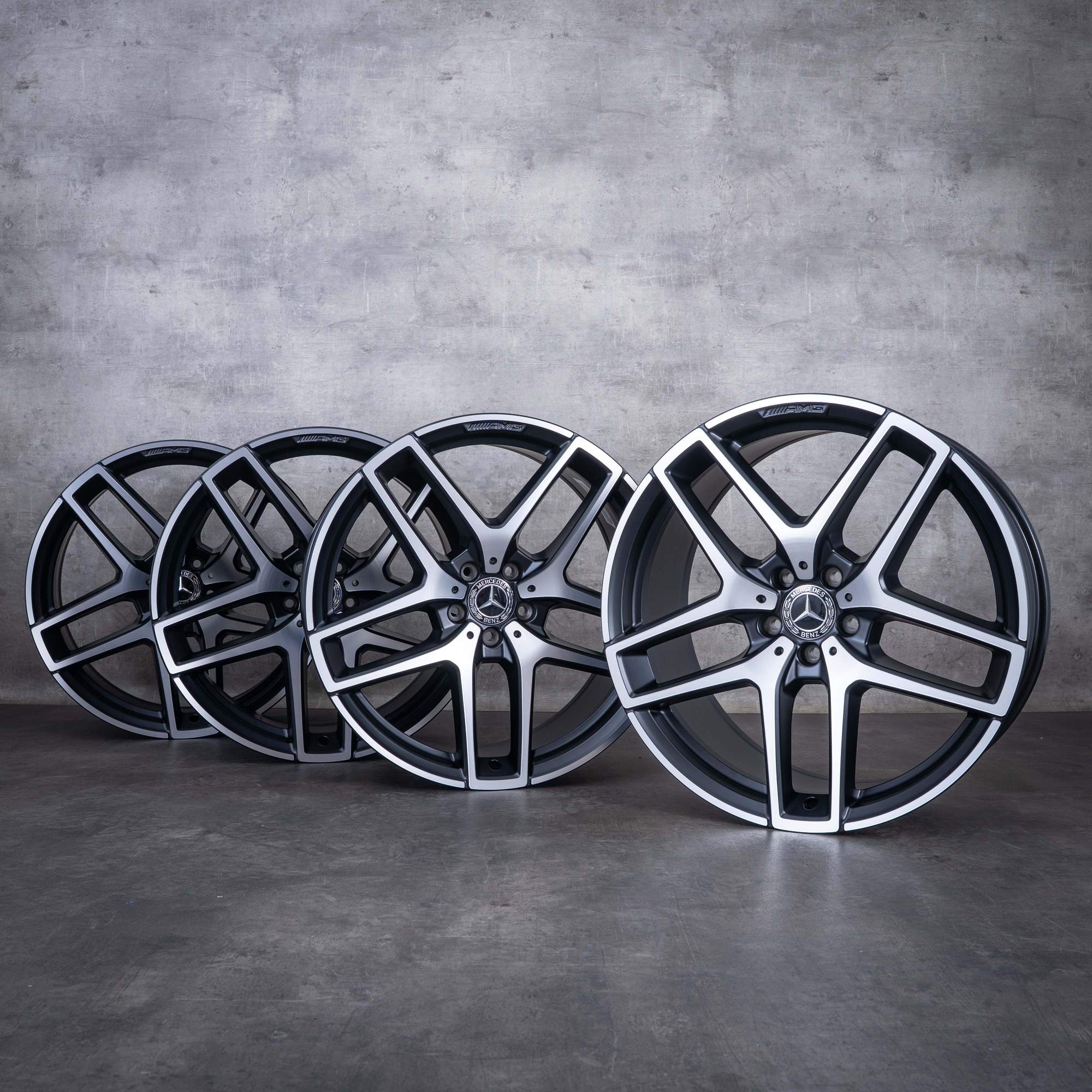 Original Mercedes Benz GLE & 43 AMG Felgen 21 Zoll C292 A2924011600 A2924011700 schwarz matt front glanzgedreht NEU