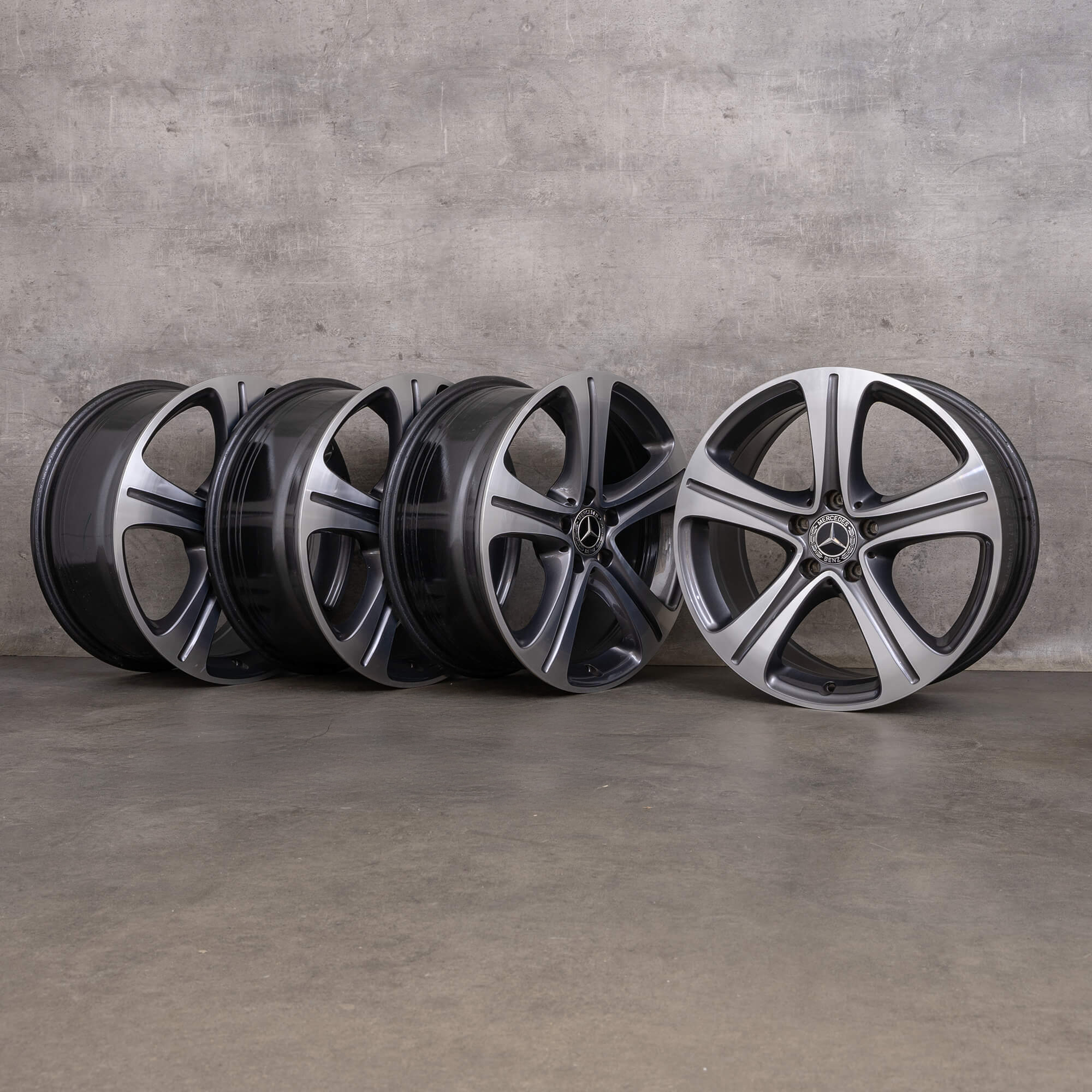 Originale Mercedes Benz E-Klasse fælge 18 tommer W213 S213 C238 A238 A2134011400 himalaya grey glossy turned