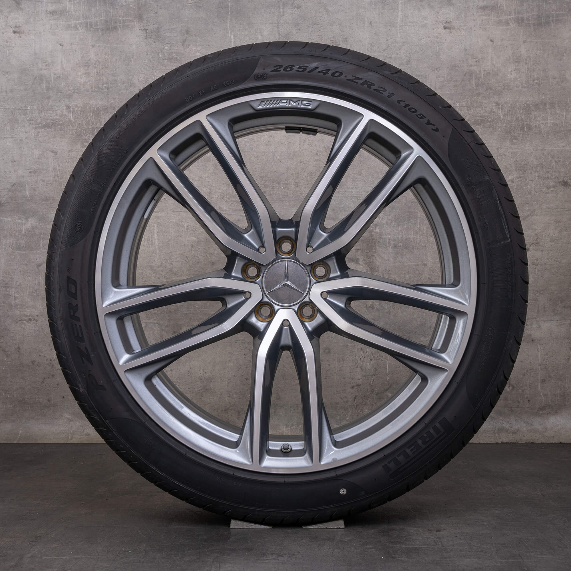 Oryginał Mercedes Benz GLC 63 & S AMG felgi 21 cali C253 X253 koła letnie A2534013800 A2534013900 himalaya szary polerowane