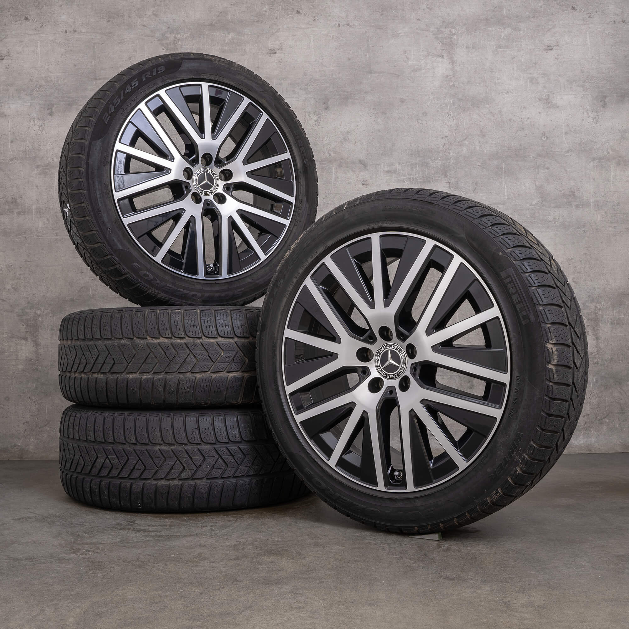 Originální zimni alu kola Mercedes Benz třídy E ALL-Terrain 19" X213 disky A2534014900 černé lesklé soustružené