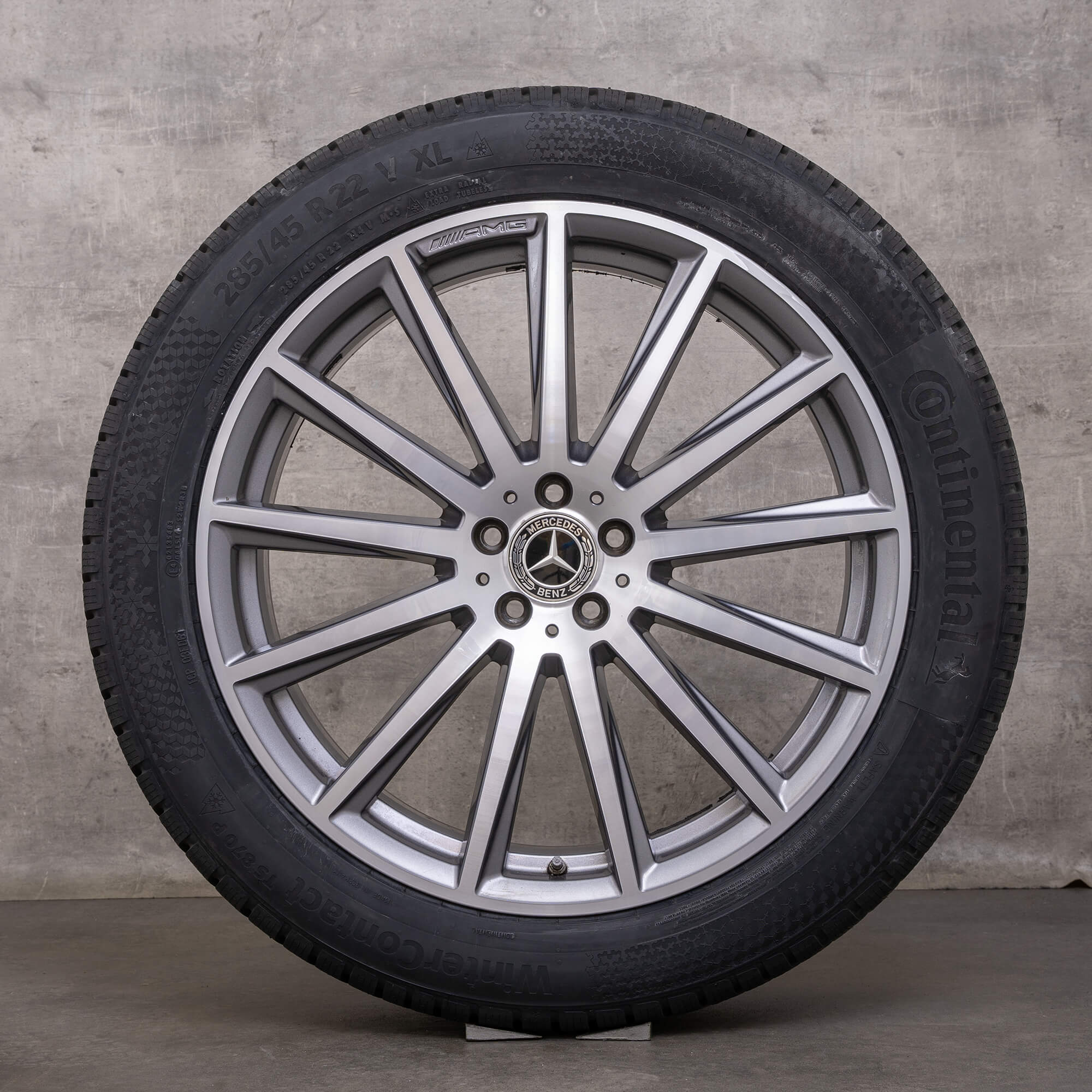OEM Mercedes Benz GLS AMG winter wheels 22 inch X167 rims A1674017500 A1674017600 himalaya gray glossy turned
