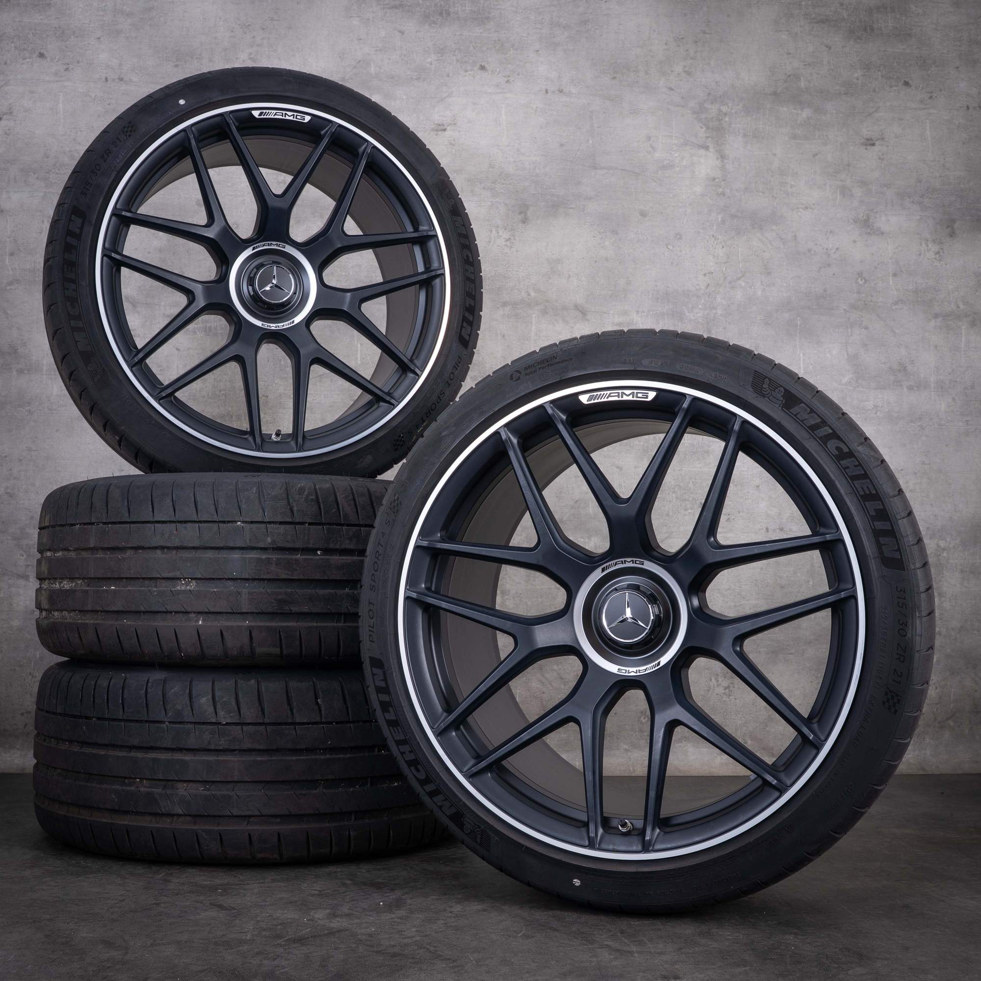 Original Mercedes Benz AMG GT 43 53 63 S 4Matic+ & E Performance Felgen 21 Zoll X290 4-Türer Sommerräder A2904010800 A2904010900 schwarz glanzgedreht