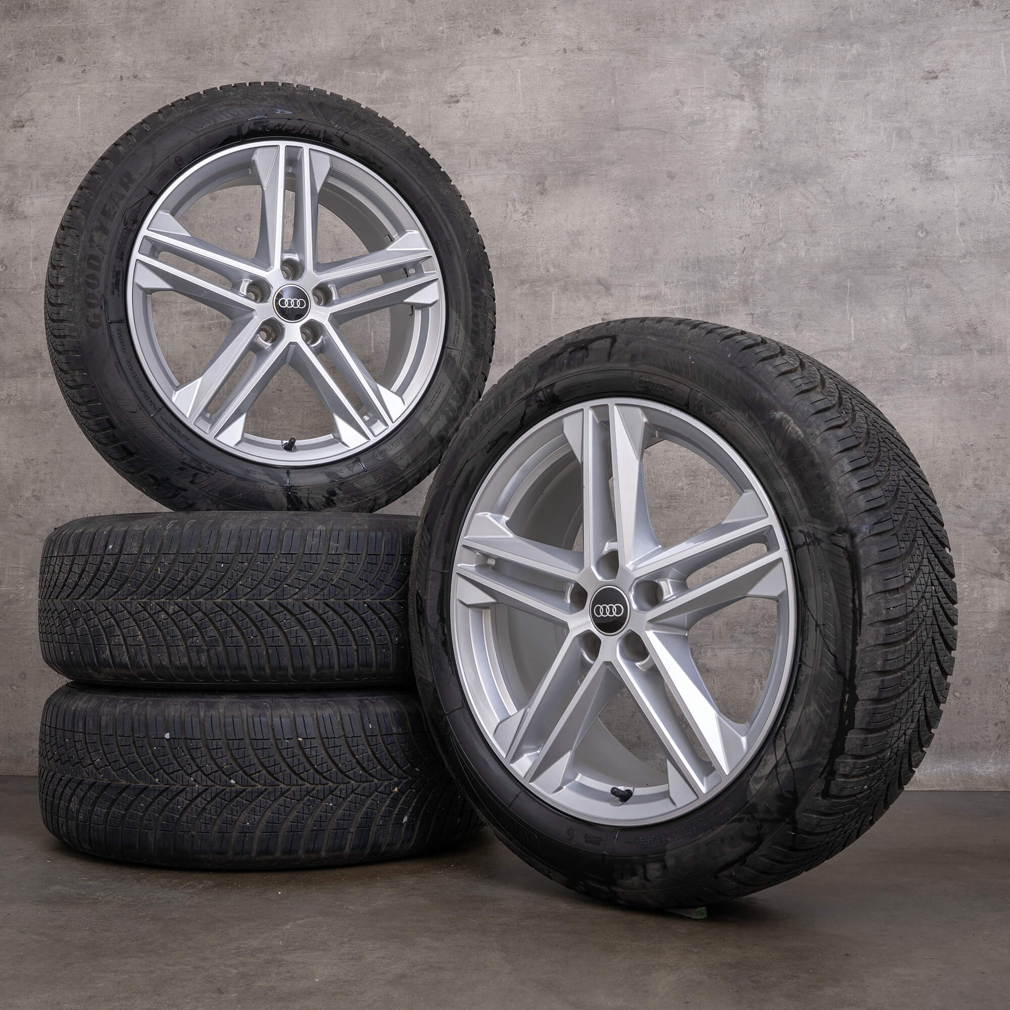 Originale Audi Q5 SQ5 felger 19-tommers FY allværsfelger 80A601025G sølvblanke allværsdekk