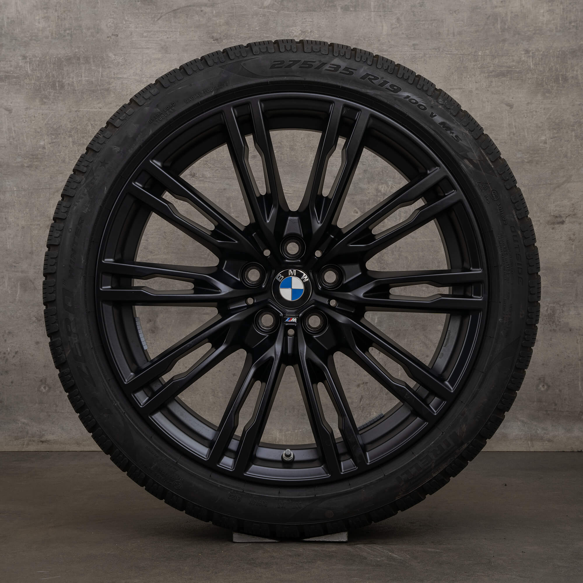 Original BMW M2 M3 M4 Winterräder 19 Zoll G87 G80 G81 G82 G83 Felgen Styling 829 M 8093844 8093845 jet black matt