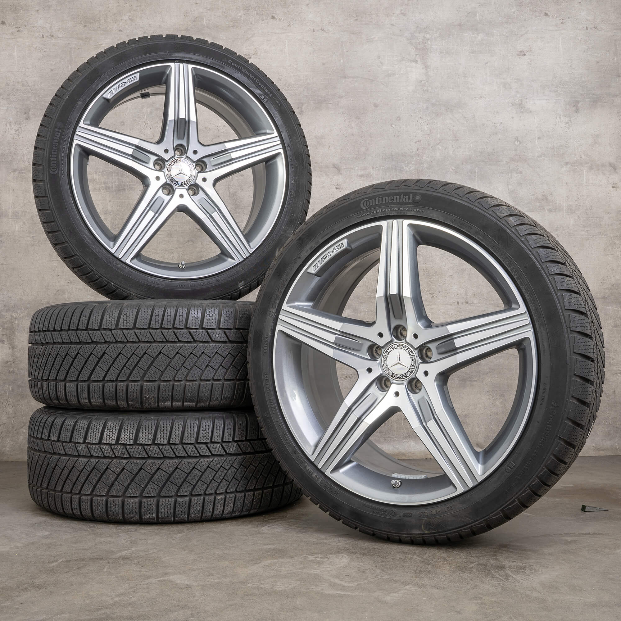 Original Mercedes Benz Clase S 63 65 AMG Winterrder 20 pulgadas W222 llantas A2224011200 gris himalaya brillante torneado