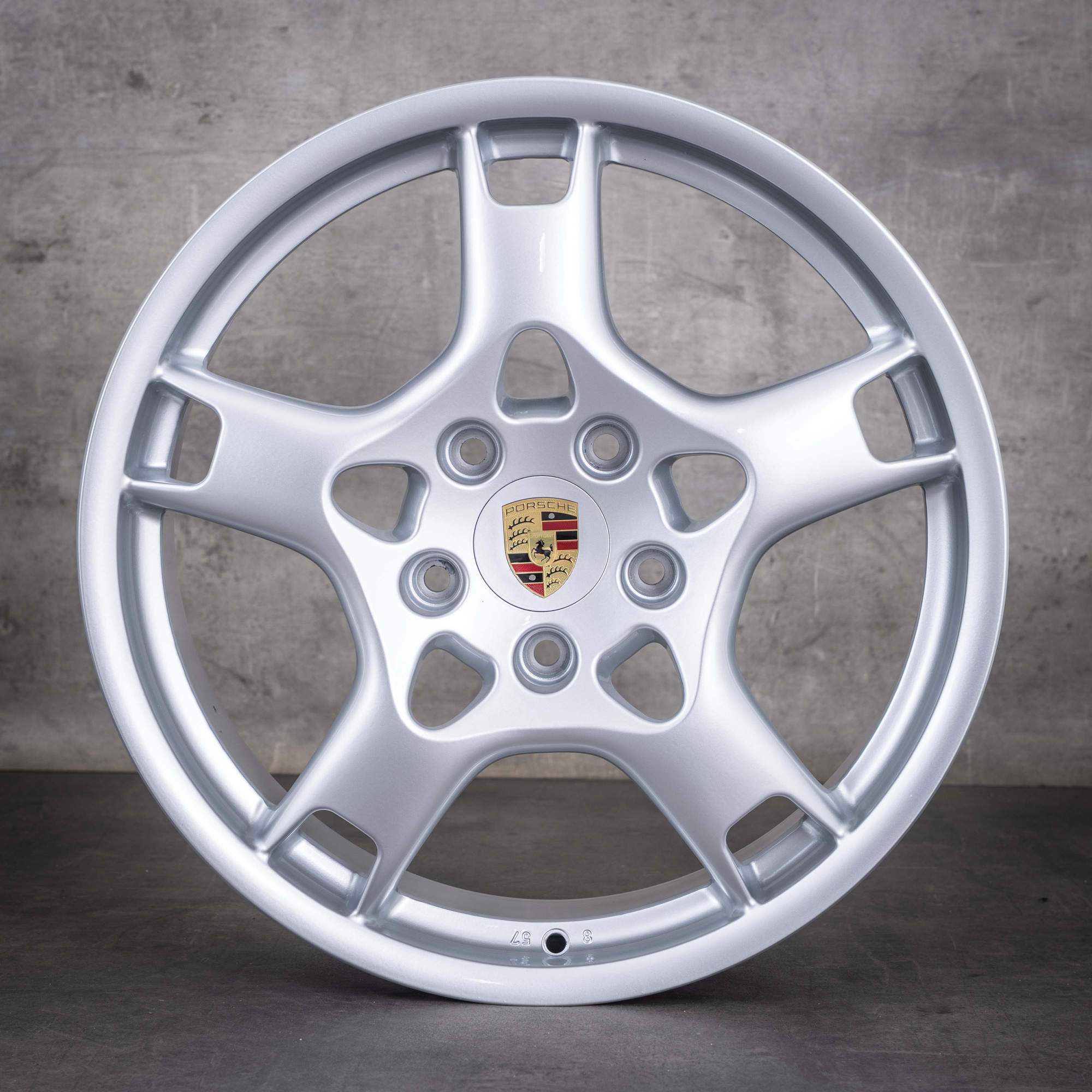 Original Porsche 997 Felgen 19 Zoll Lobster 99736215600 99736216201 silber glanz