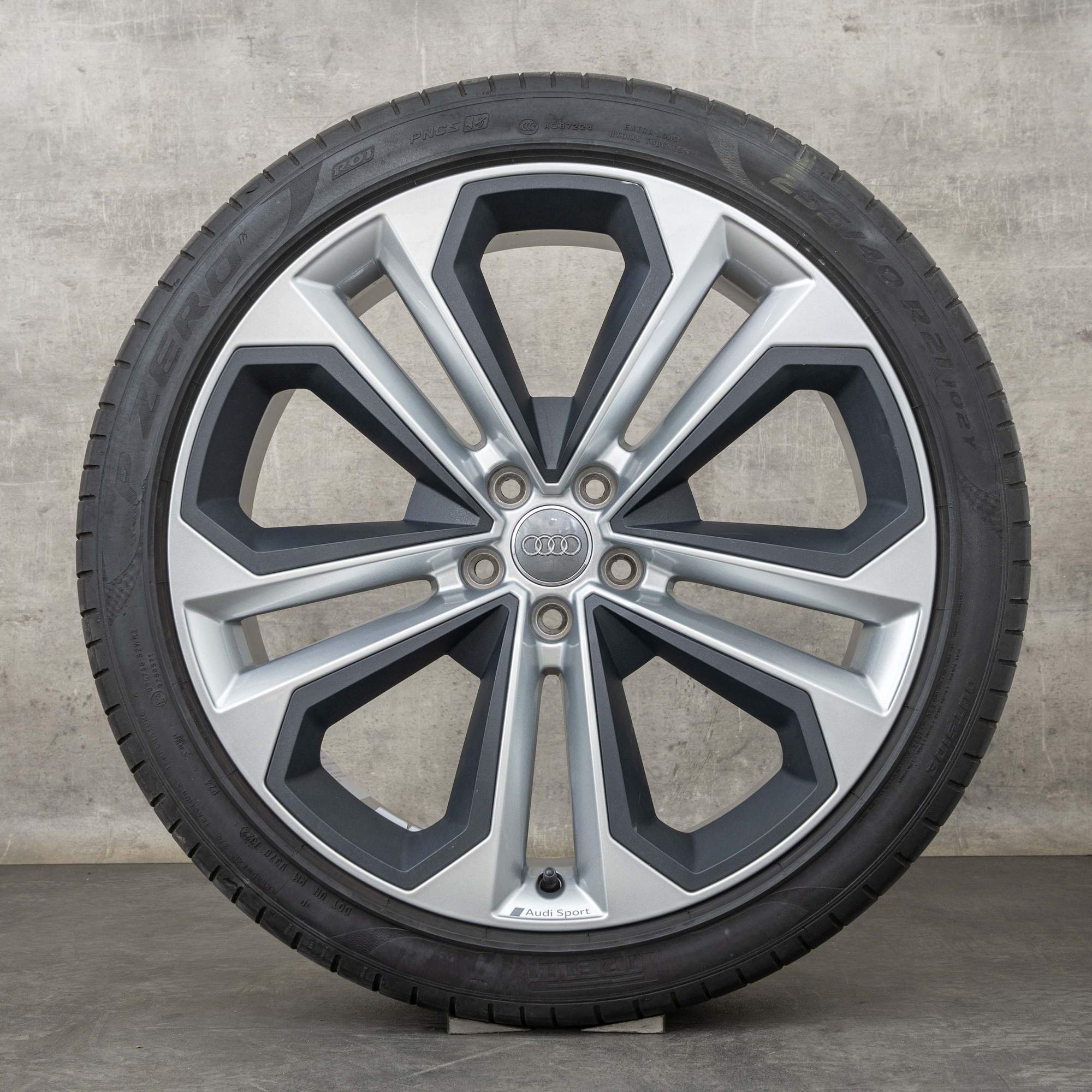 Oryginał Audi Q5 SQ5 felgi 21 cali FY koła letnie 80A601025AS srebrny połysk tytanu
