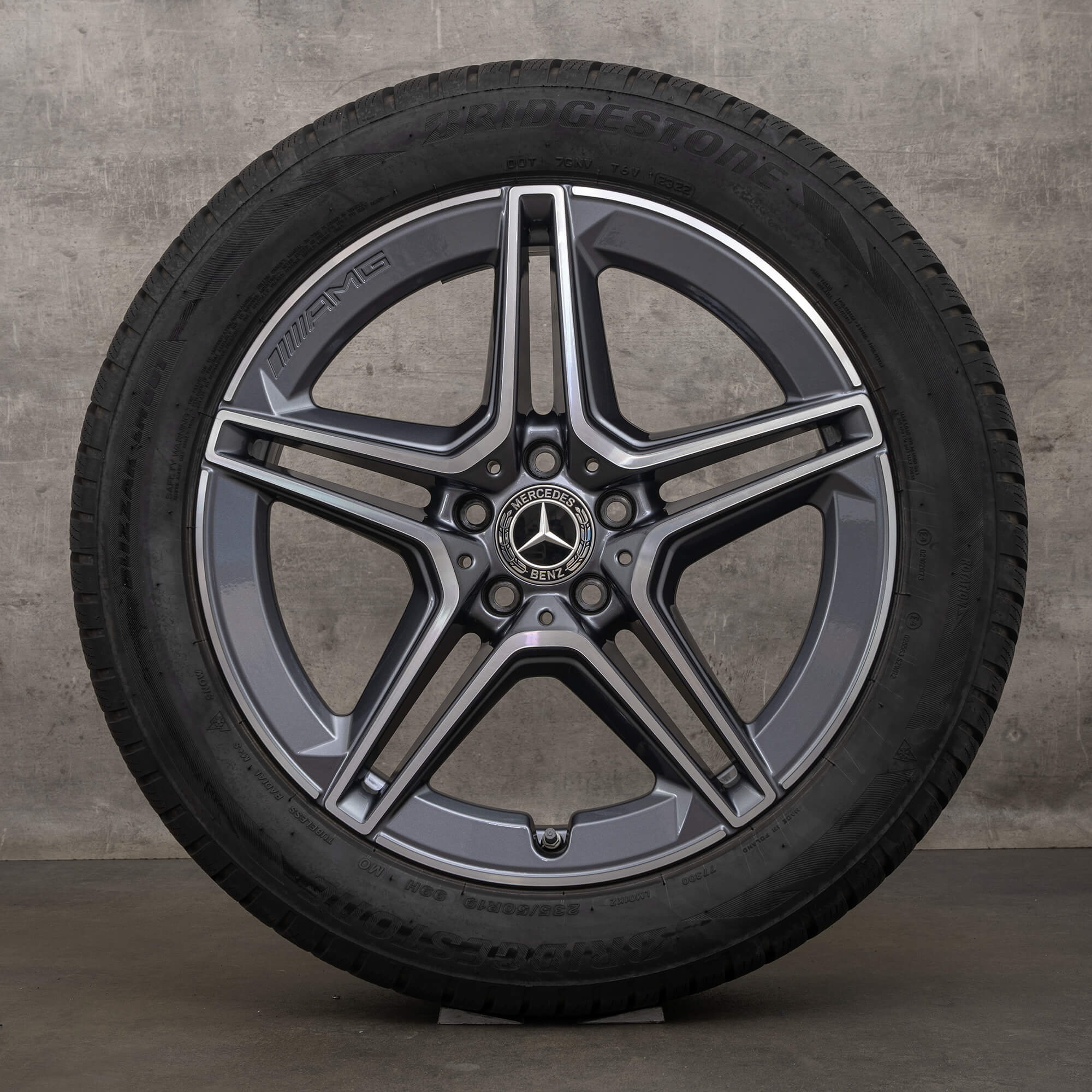 Oryginalne felgi Mercedes Benz GLA GLB 19 cali H247 X247 koła letnie A2474011500 himalaya szary polerowane