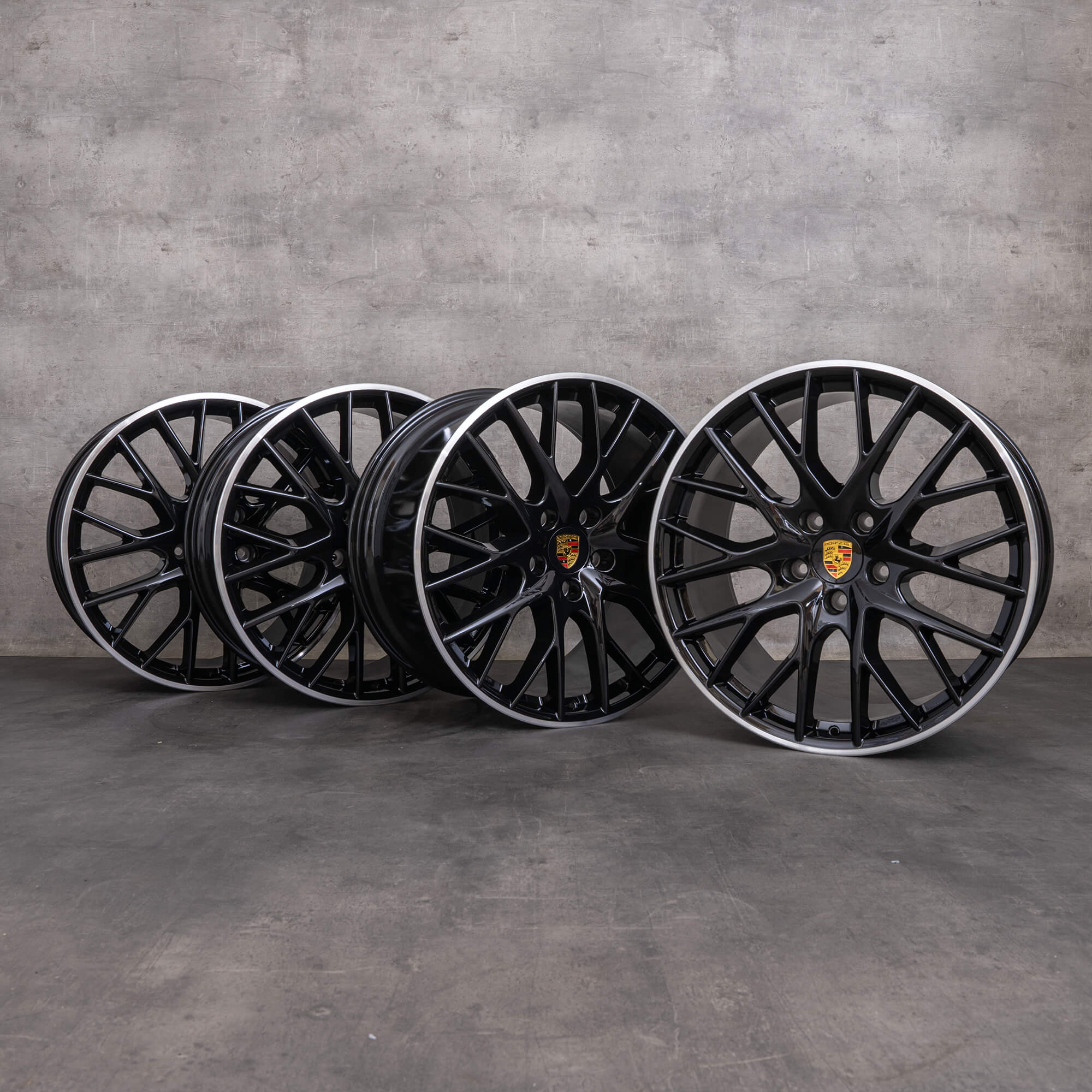 Original Porsche Panamera llantas 21 pulgadas 971 971601025D 971601025K negro brillante torneado NUEVO