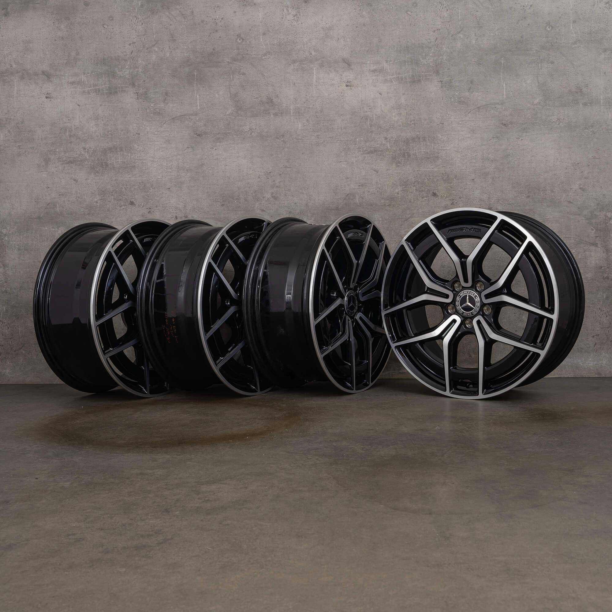 Genuine Mercedes Benz Clase E AMG llantas 19 pulgadas W213 S213 C238 A238 A2134016500 A2134016600 negro brillante torneado NUEVO
