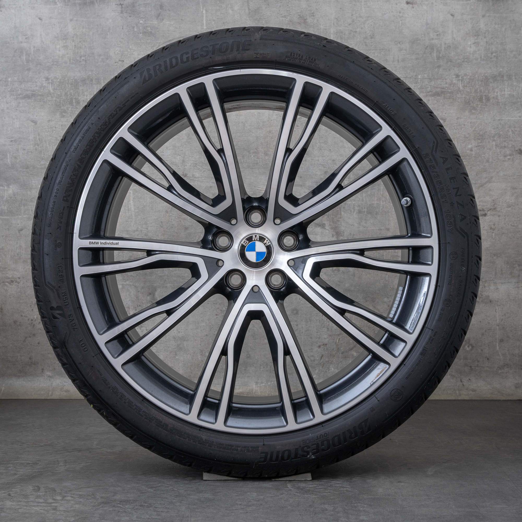 Alkuperäiset BMW X3 X4 talvirenkaat 21 tuuman G01 G02 vanteet muotoilu 726i 8043670 8043671 orbit harmaa kiillotettu