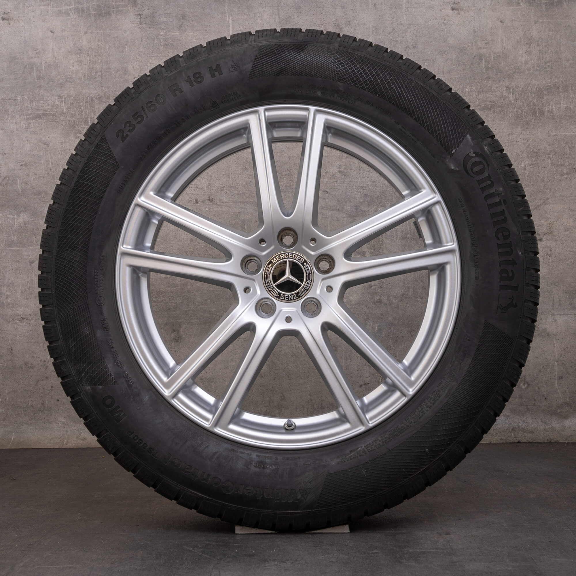 Oryginalne koła zimowe Mercedes Benz GLC 18 cali X254 Felgi A2544014600 srebrne błyszczące