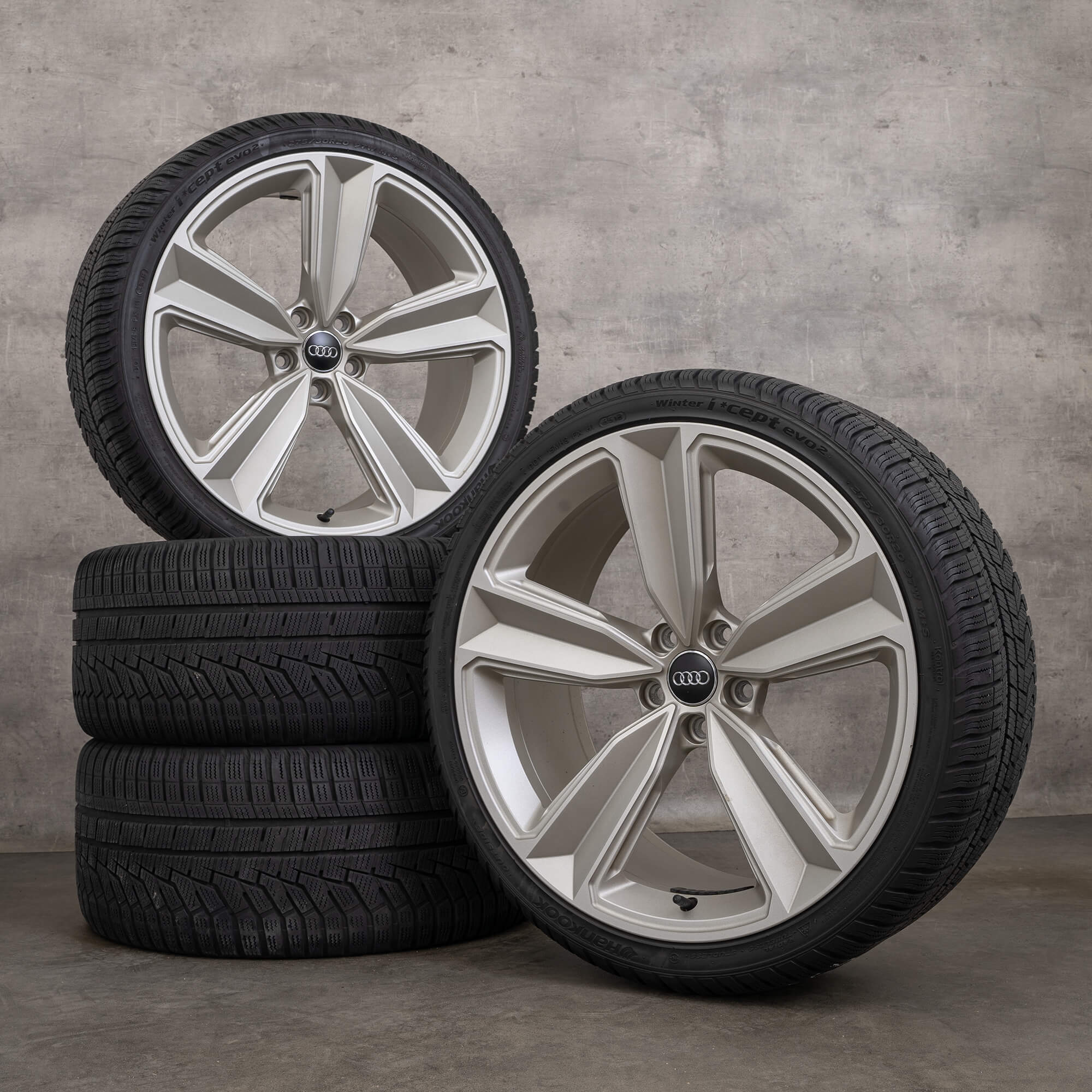 Original Audi RS4 B9 8W RS5 F5 20 pouces jantes roues d'hiver pneus Peak champagne bronze matt