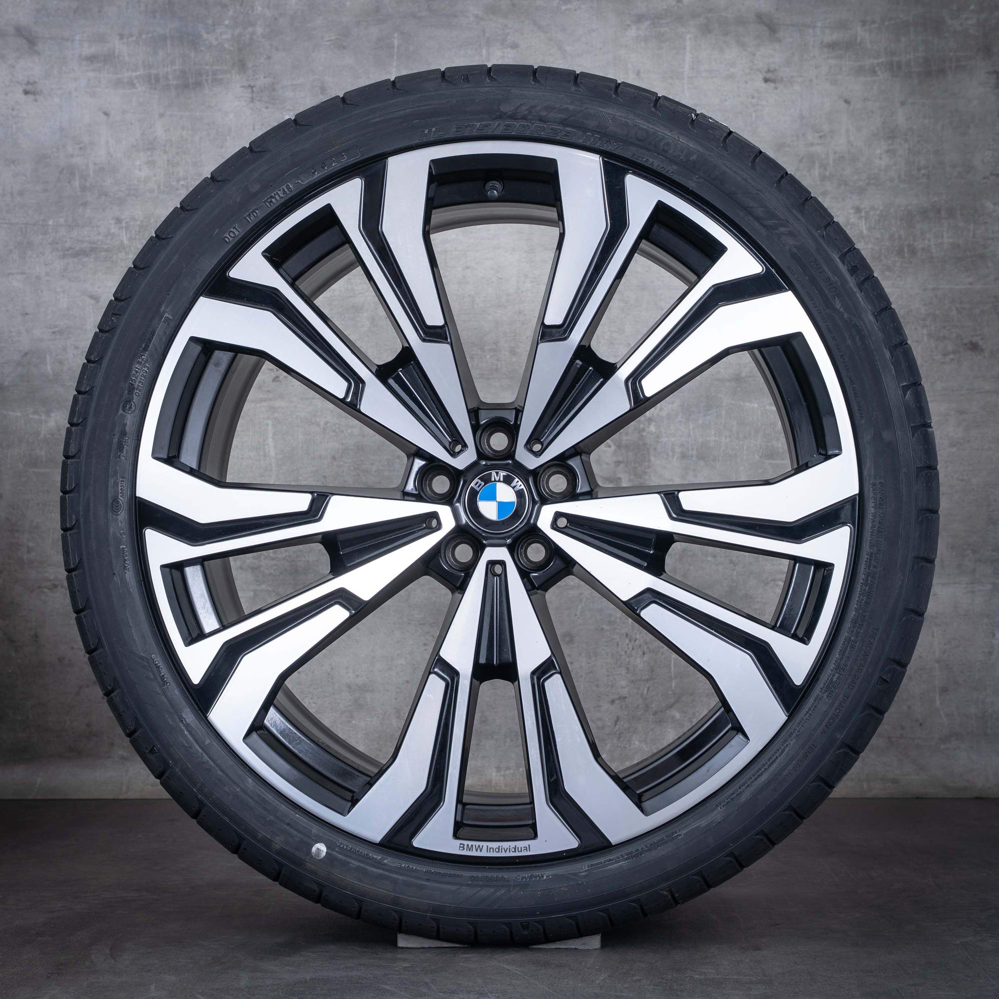 Jantes originais BMW X7 de 23 polegadas G07 jantes verão styling 914 Individual 7916264 7916269 jet black polido virado