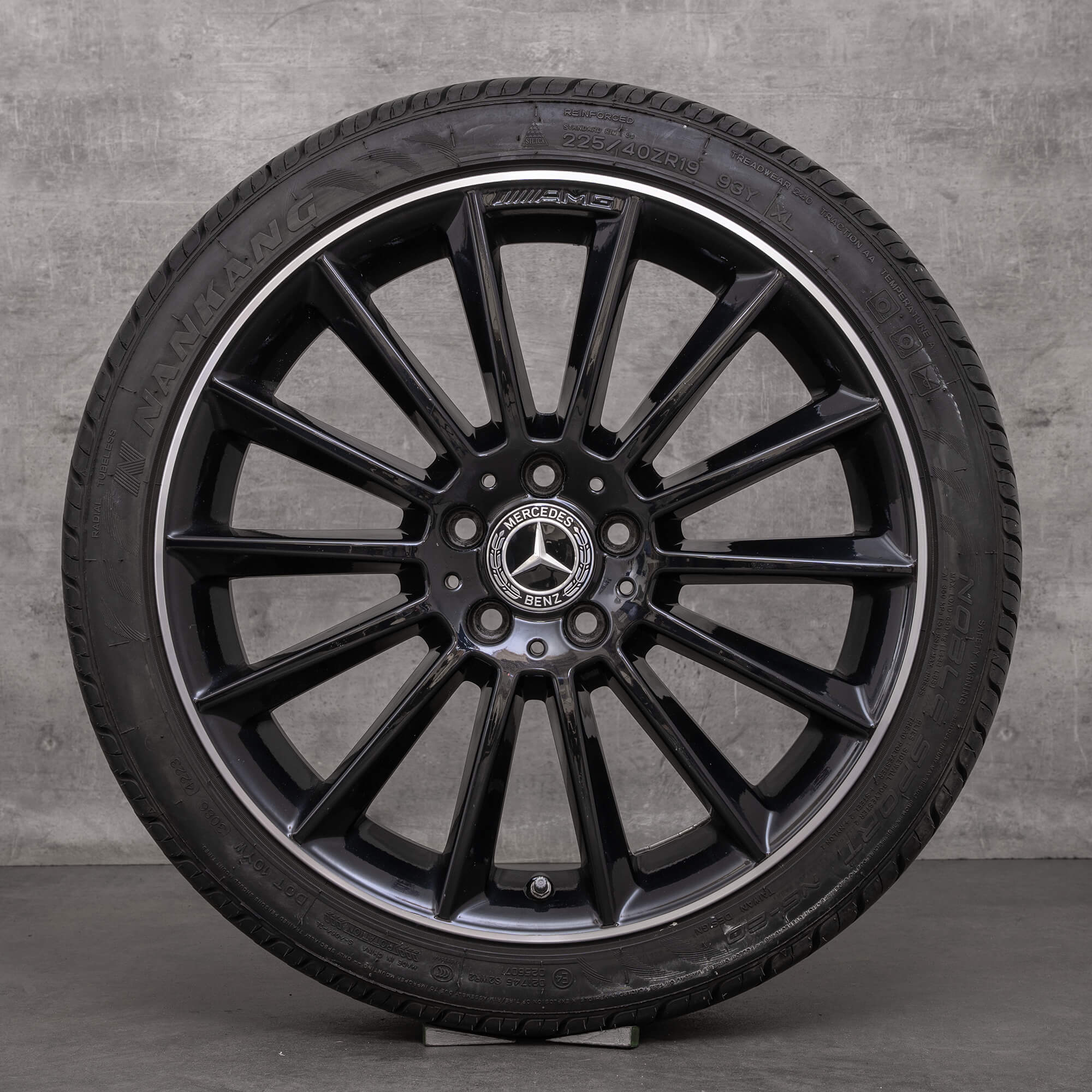 Original Mercedes Benz A B Class CLA jantes 19 pouces W177 V177 W247 C118 X118 roues d'été A1774011600 noir brillant