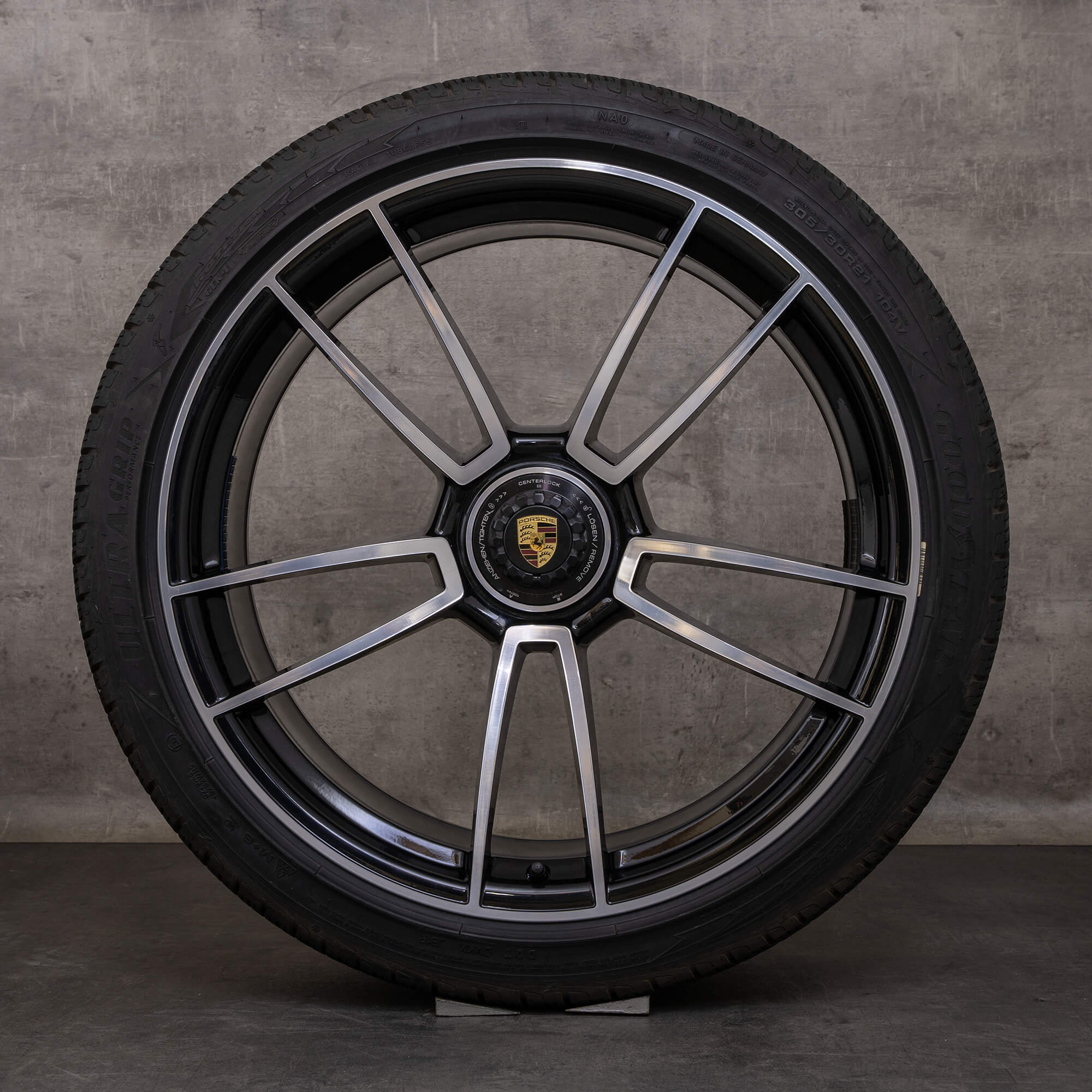 Original Porsche 911 Winterräder 20 21 Zoll 992 I Felgen 992601025AB 992601025AC Turbo S schwarz glanzgedreht