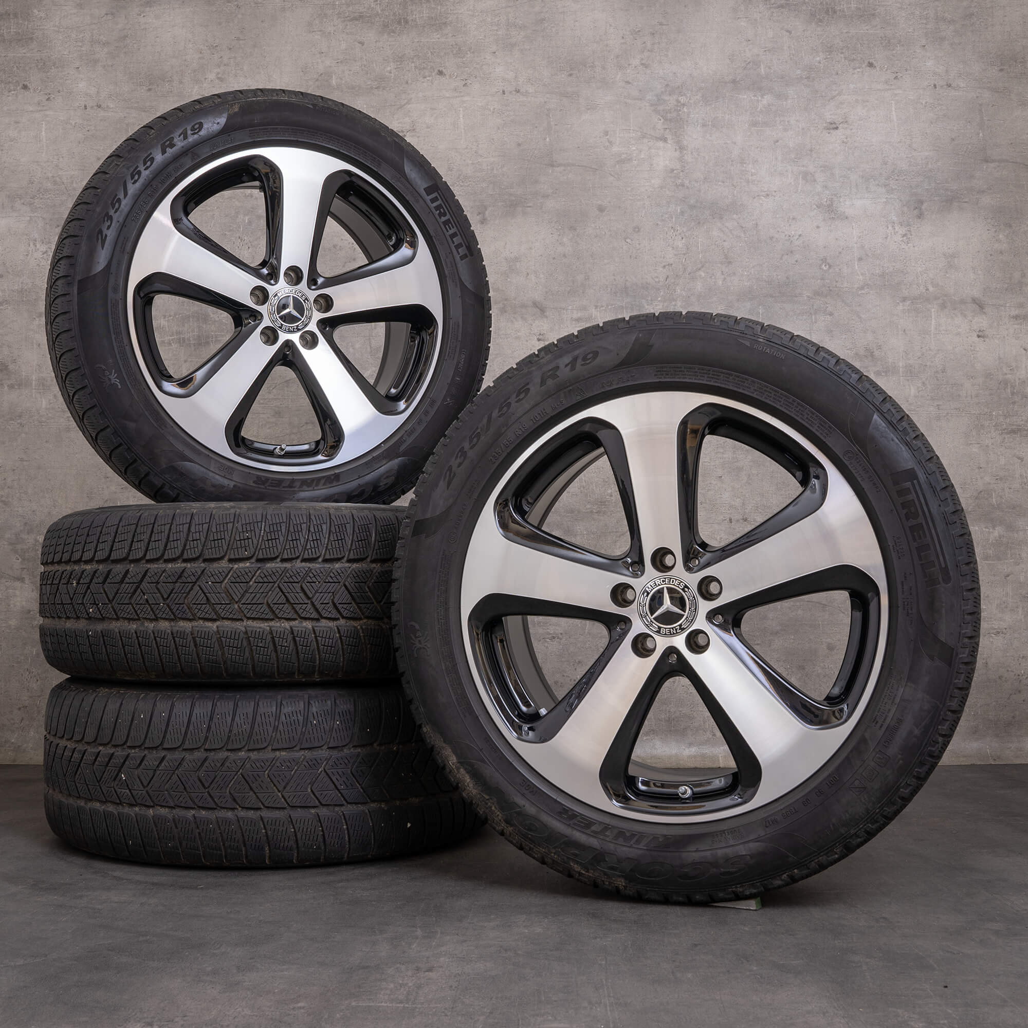 Originální 19 palcové disky Mercedes Benz GLC & 43 Winterrder X253 C253 A2534011000 černé lesklé soustružené