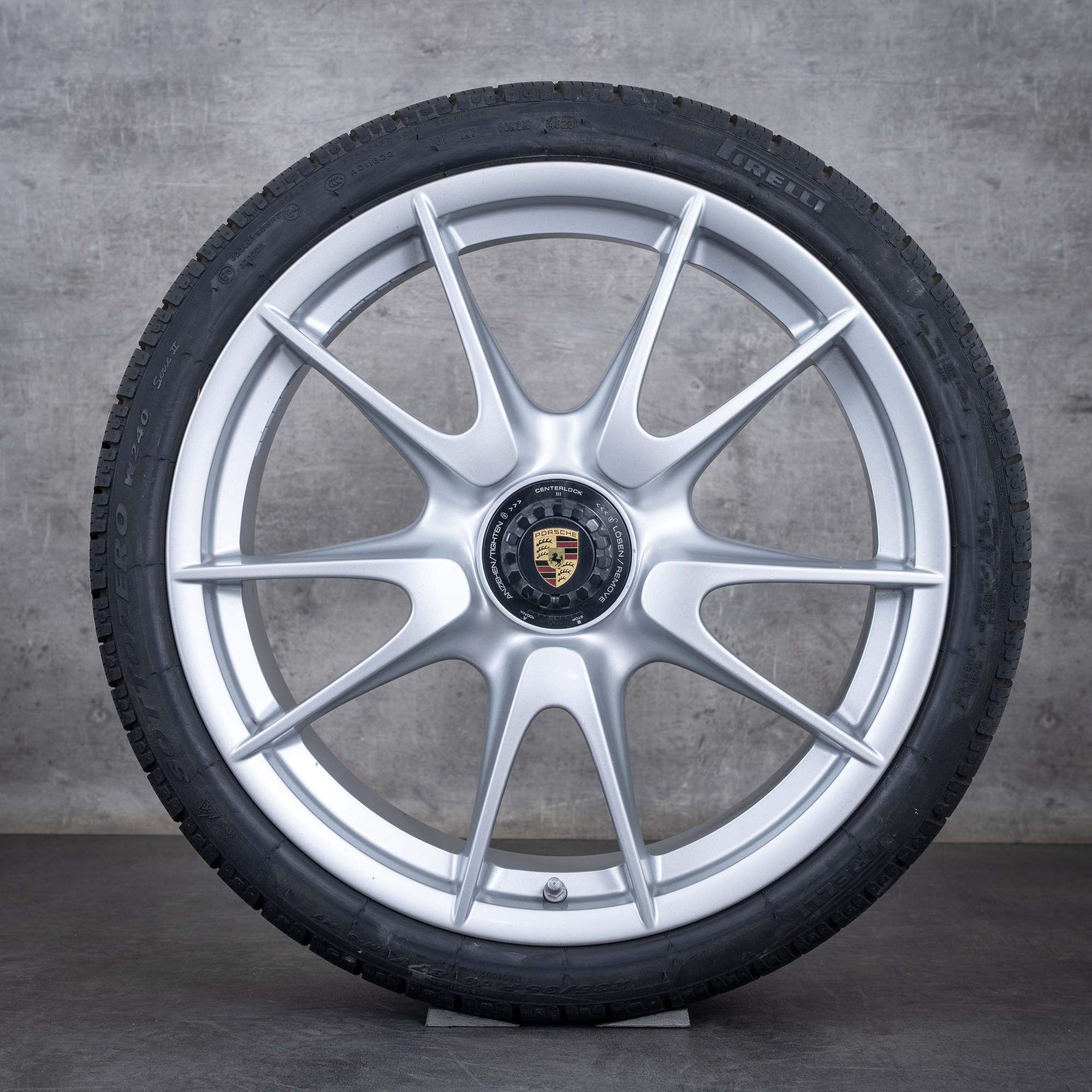 Alkuperäiset Porsche 997 talvirenkaat 19 tuuman GT3 vanteet 99736215795 99736216390 silver glossy