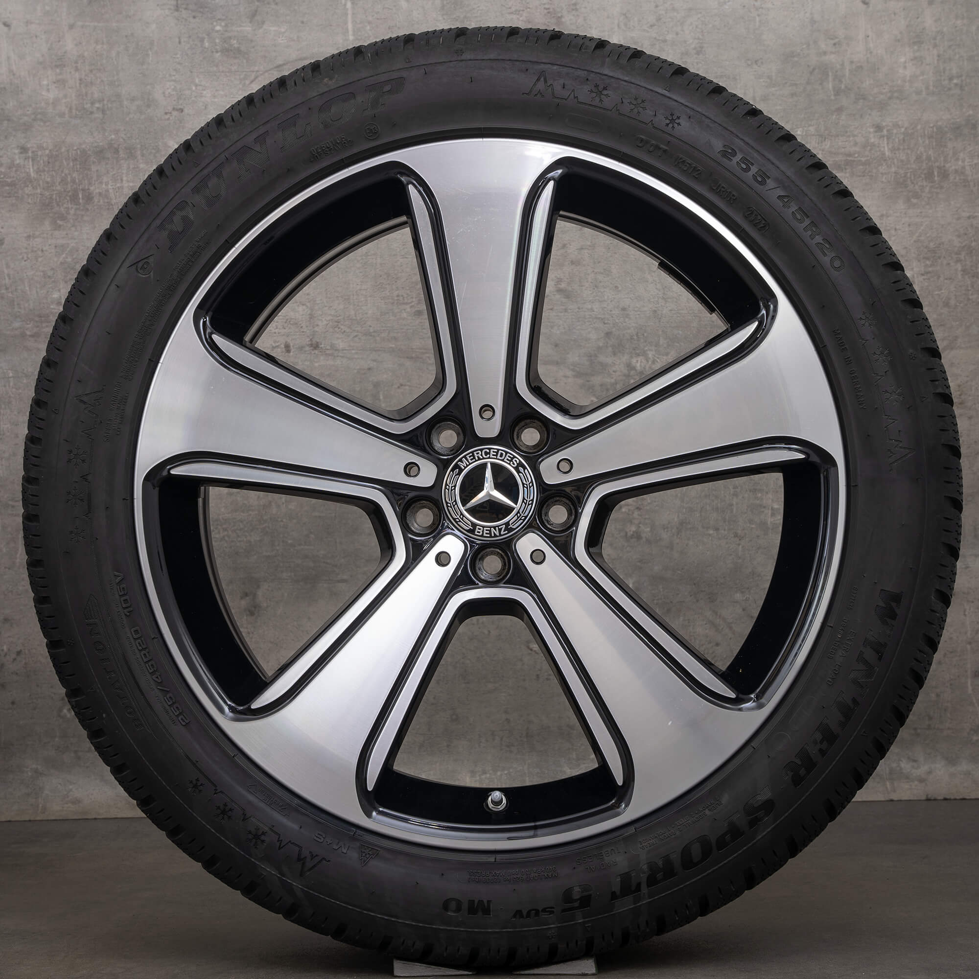 Originální zimni alu kola Mercedes Benz GLC & 43 20" X253 C253 disky A2534011700 černé lesklé soustružené