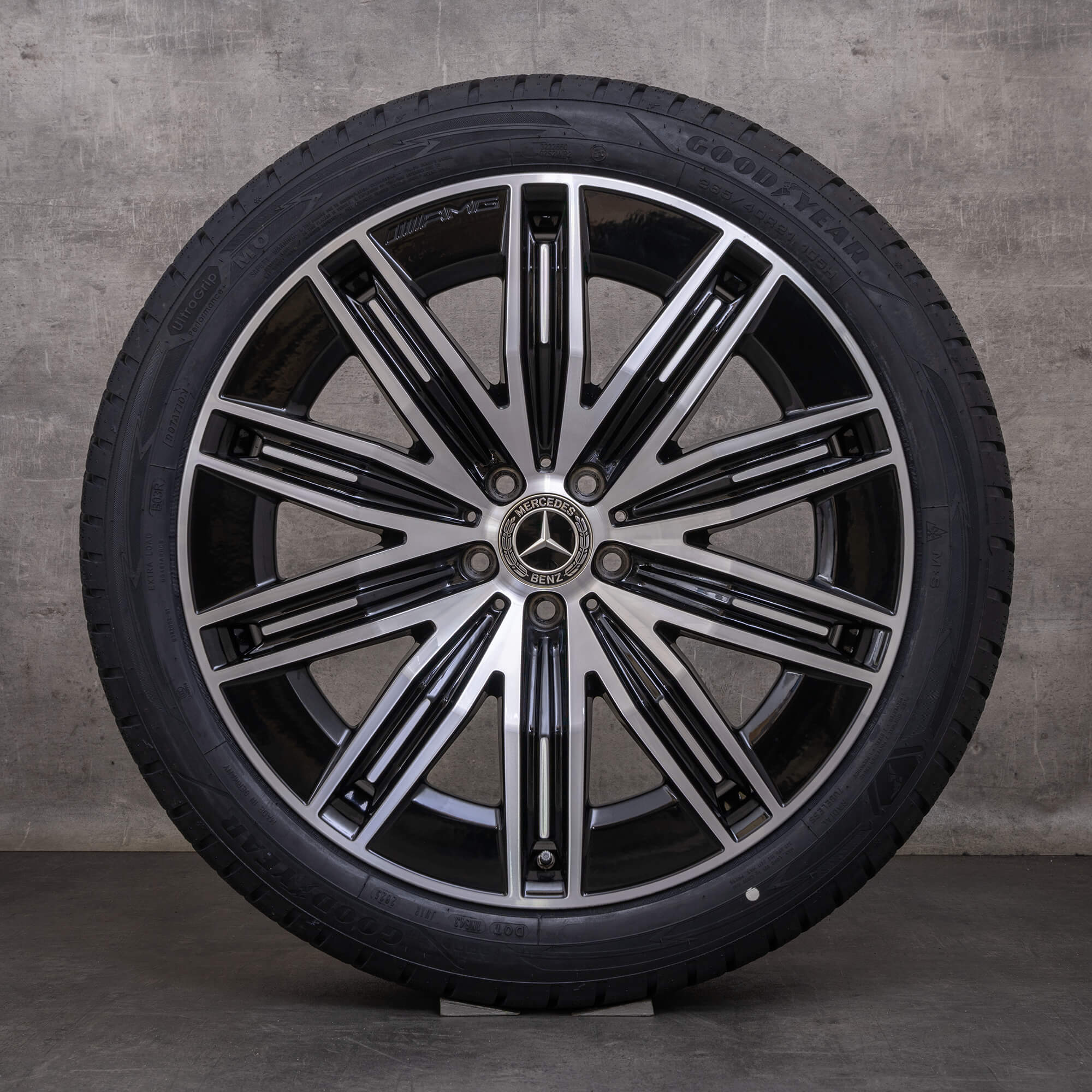 Orijinal Mercedes Benz EQE AMG kış jant lastik 21 inç SUV X294 jantlar A2944011200 siyah parlak tornalı