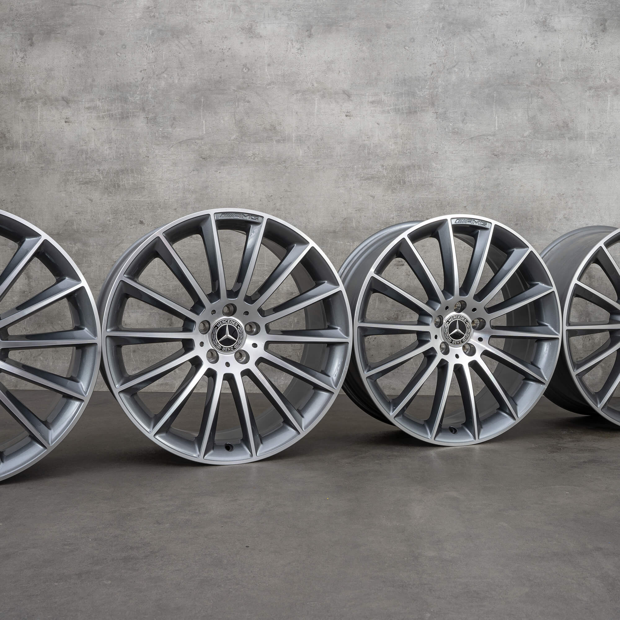 Original Mercedes Benz CLS AMG fælge 20 tommer W257 C257 A2574011900 A2574012000 himalaya grey glossy turned NEW