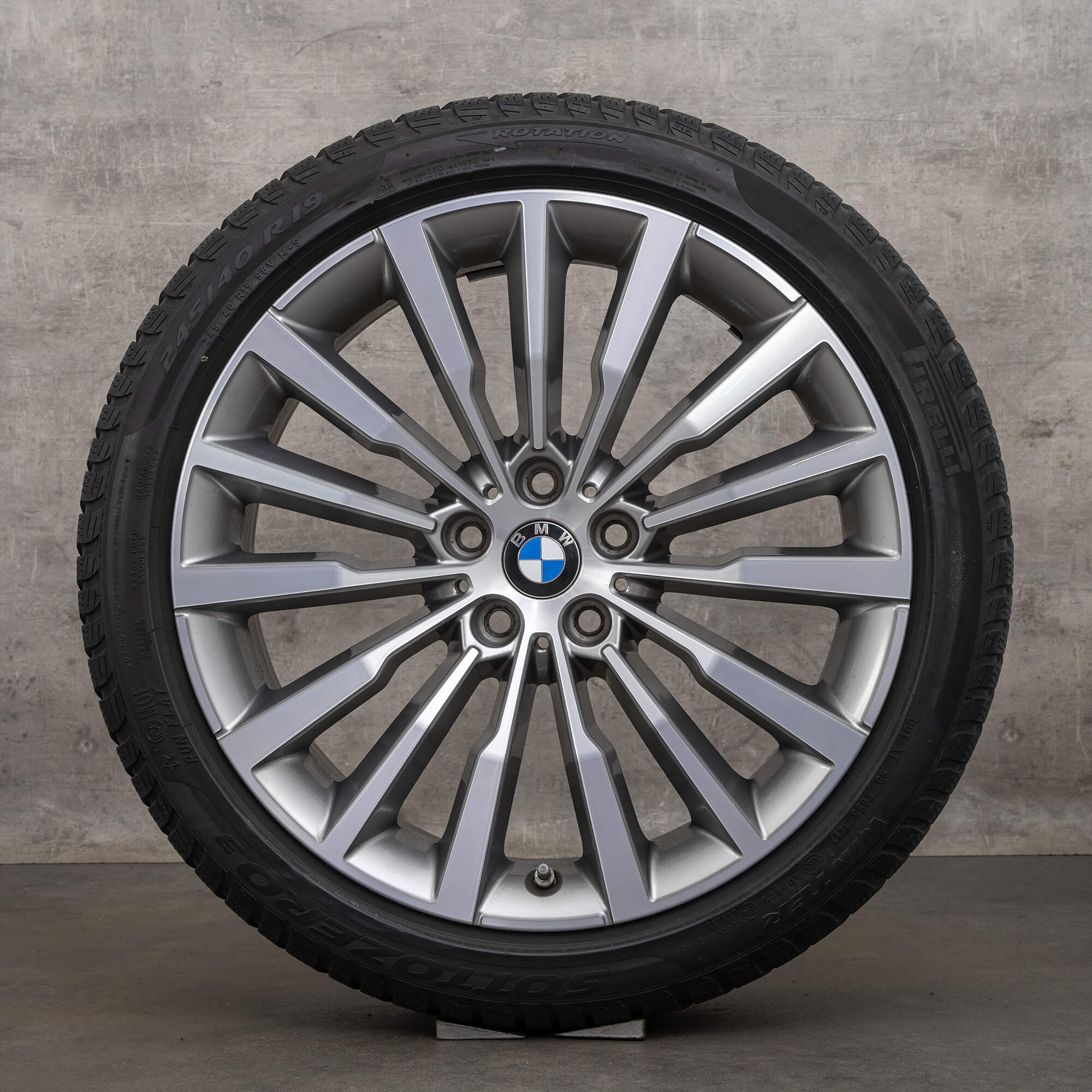 Originale BMW 8-serie vinterhjul 19 tommer G14 G15 G16 fælge styling 731 6884206 6884207 jerngrå frontpolering