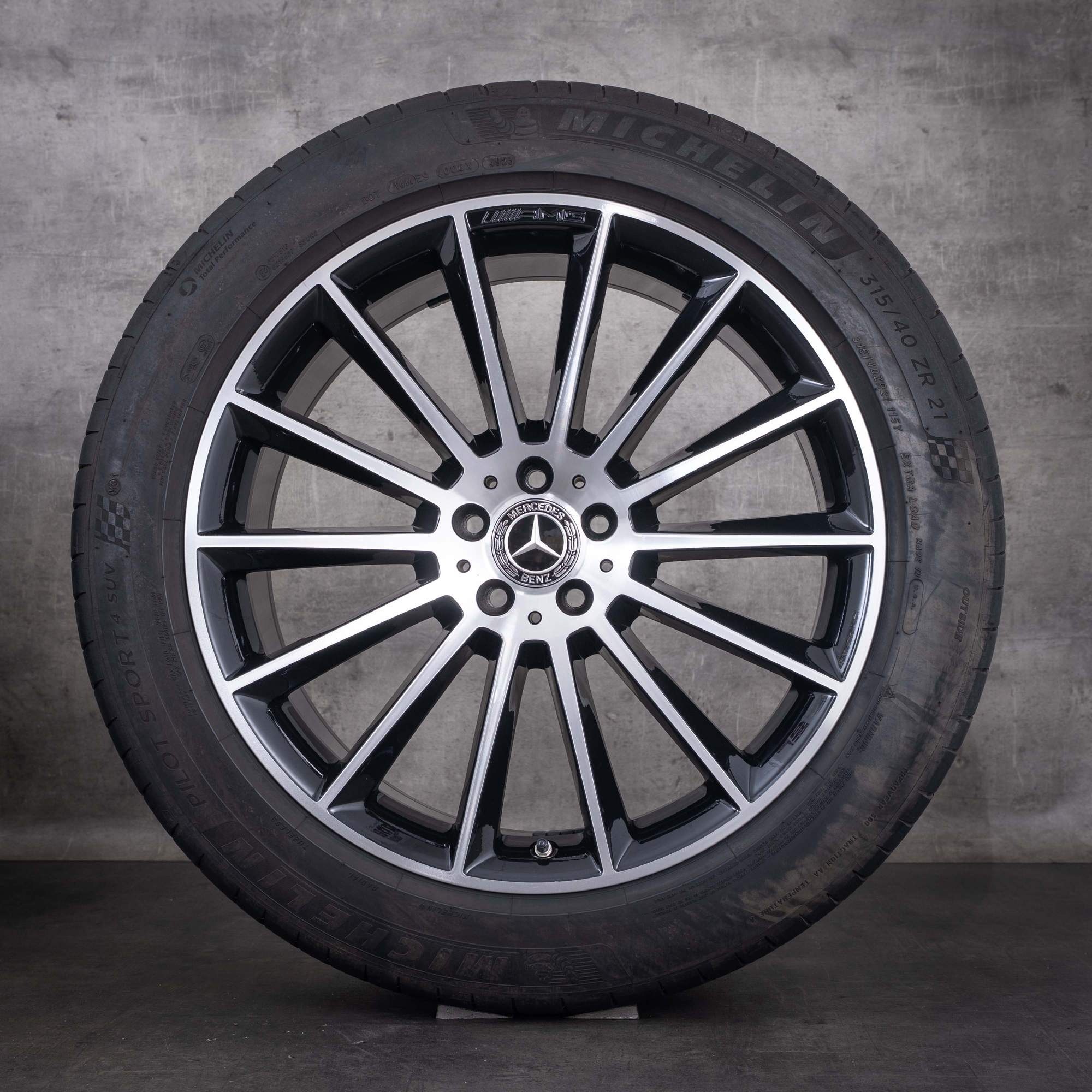 OEM Mercedes-Benz GLE AMG winter wheels 21inch V167 rims A1674013400 A1674013500 Black Front diamond cut