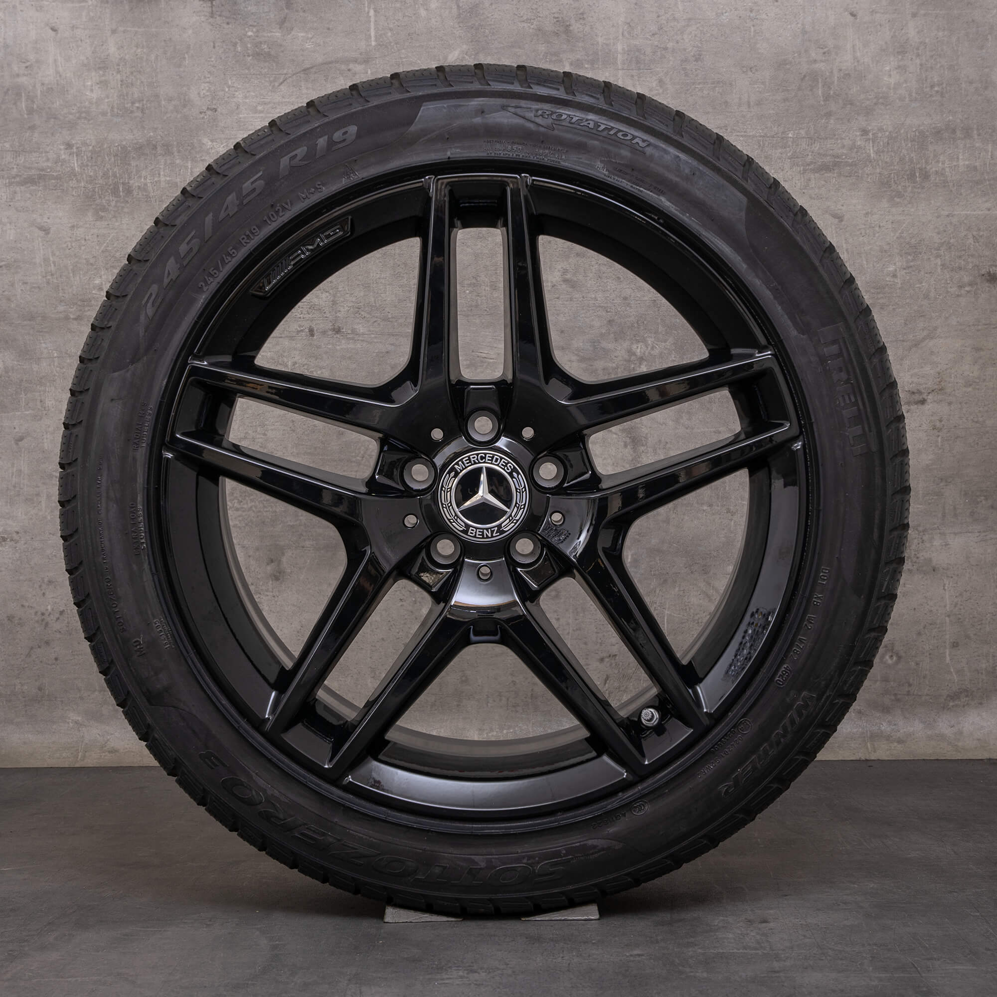 Alkuperäiset Mercedes Benz S-sarjan AMG talvirenkaat 19 tuuman W222 A217 C217 vanteet A2224010000 musta kiiltävä