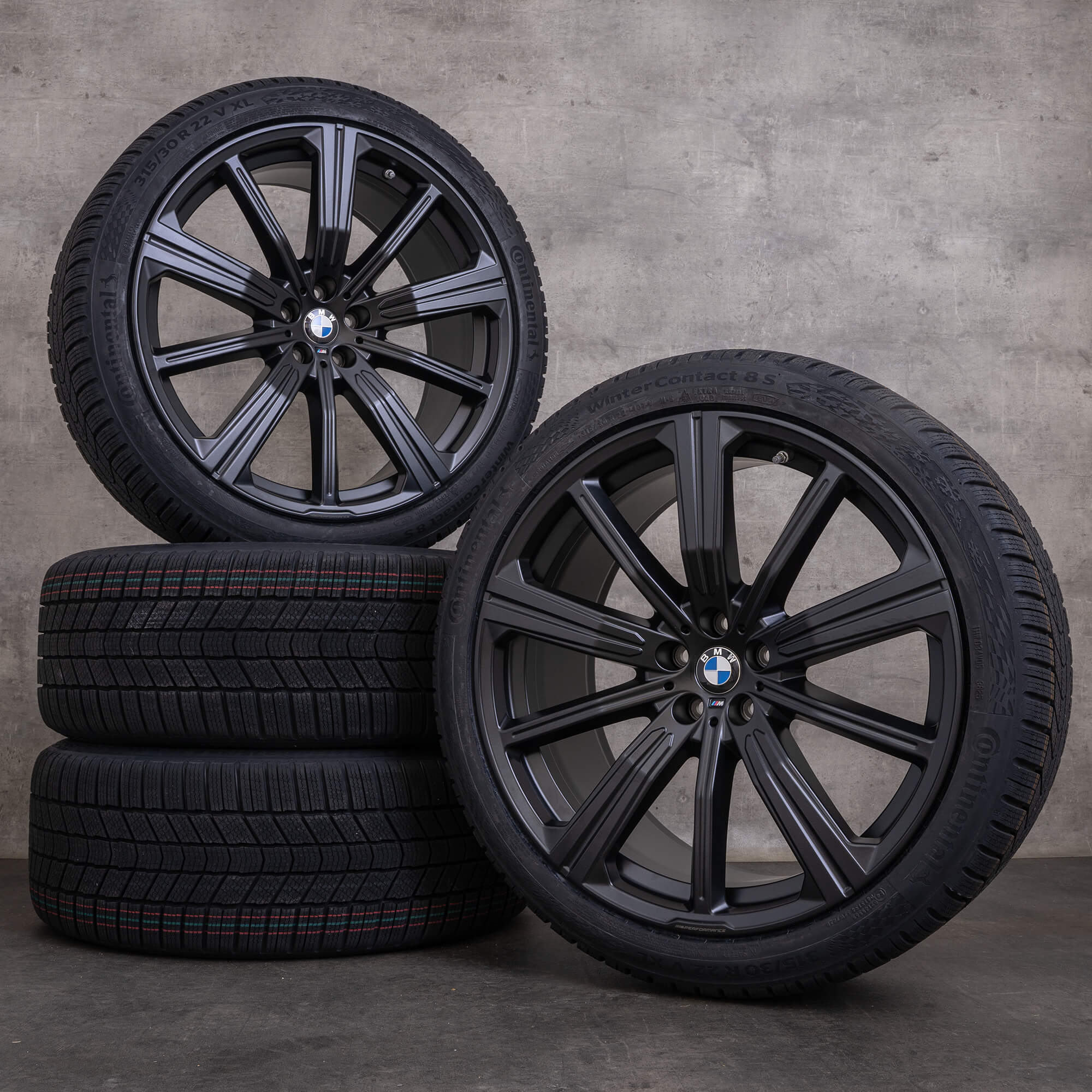 OEM BMW X5 X6 snow tire packages 22 inch G05 G06 Rims Styling 749 M 6893544 6893545 black matt