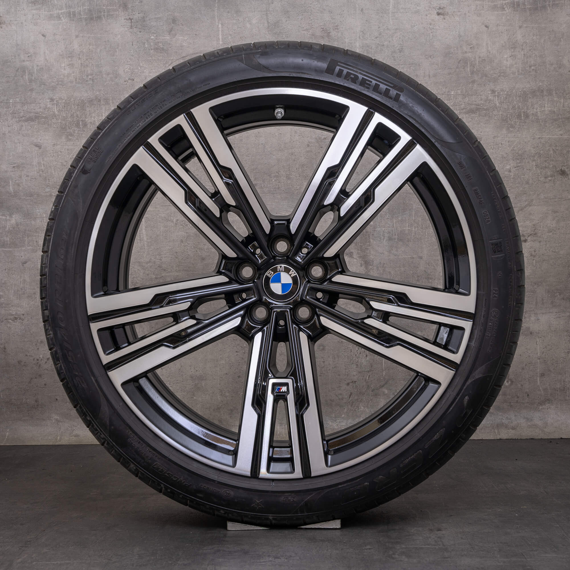 Originale BMW 7-serie i7 fælge 21 tommer G70 sommerdæk styling 908 M 5A19DF0 5A19DF1 sort blank drejet