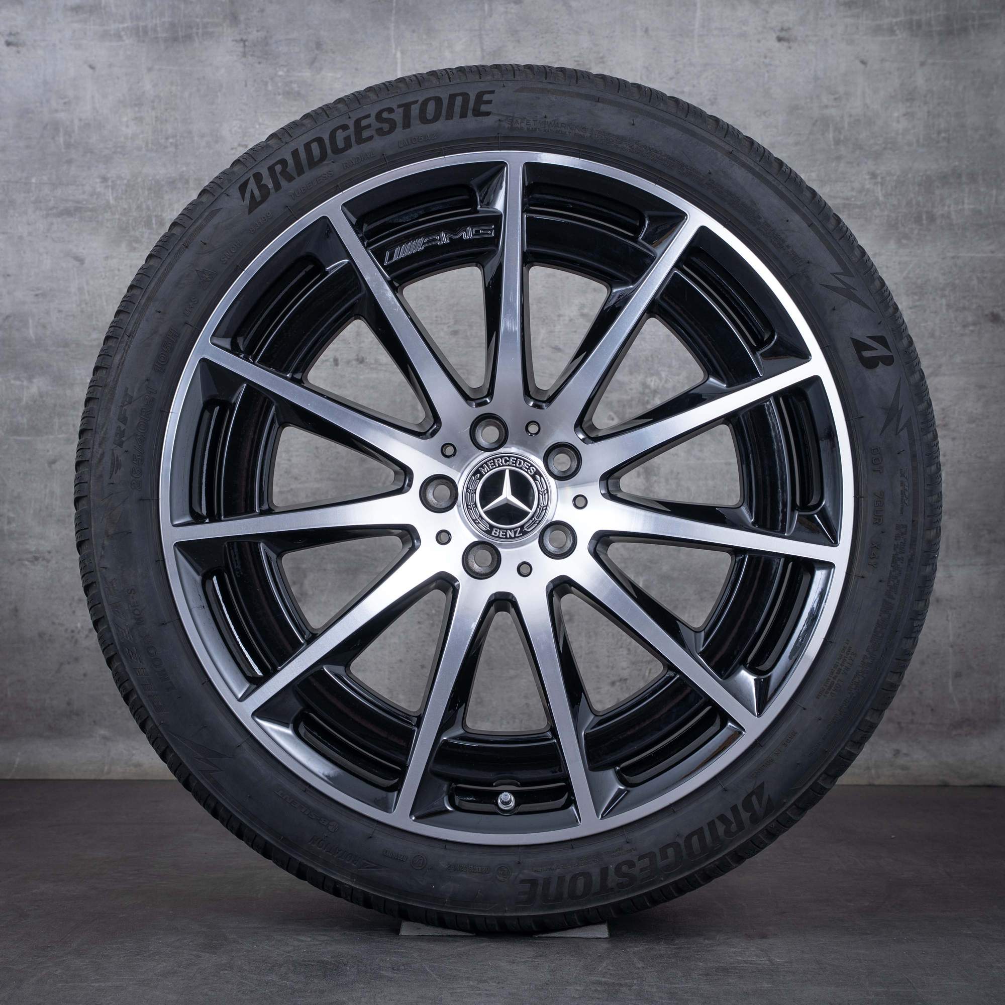 Oryginalał Mercedes Benz EQS & 53 AMG koła zimowe 21 cali 4Matic V297 Felgi A2974011400 czarne błyszczące toczone