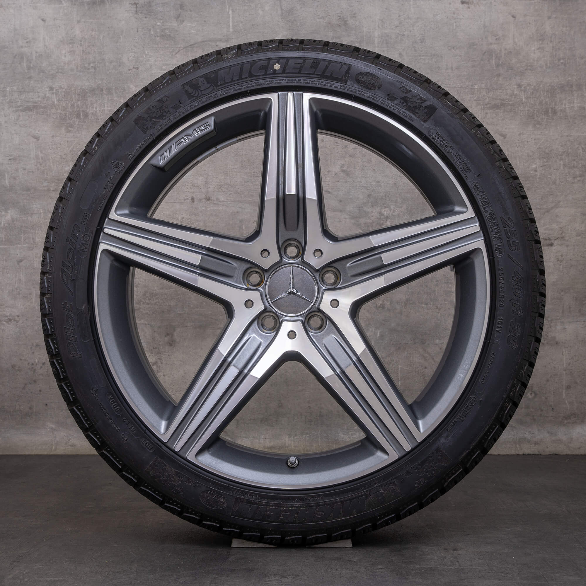 Alkuperäiset Mercedes Benz S-sarjan S63 S65 AMG talvirenkaat 20 tuuman W222 C217 A217 vanteet A2224011200 A2224011300 himalajanharmaa kiillotettu käännetty