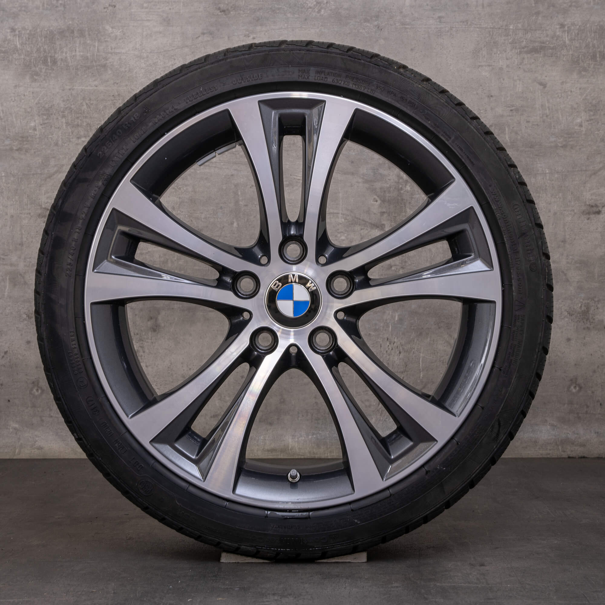 Jantes e pneus inverno originais BMW série 1 2 18 polegadas F20 F21 F22 F23 jantes estilo 384 6796210 orbit grey glossy turned