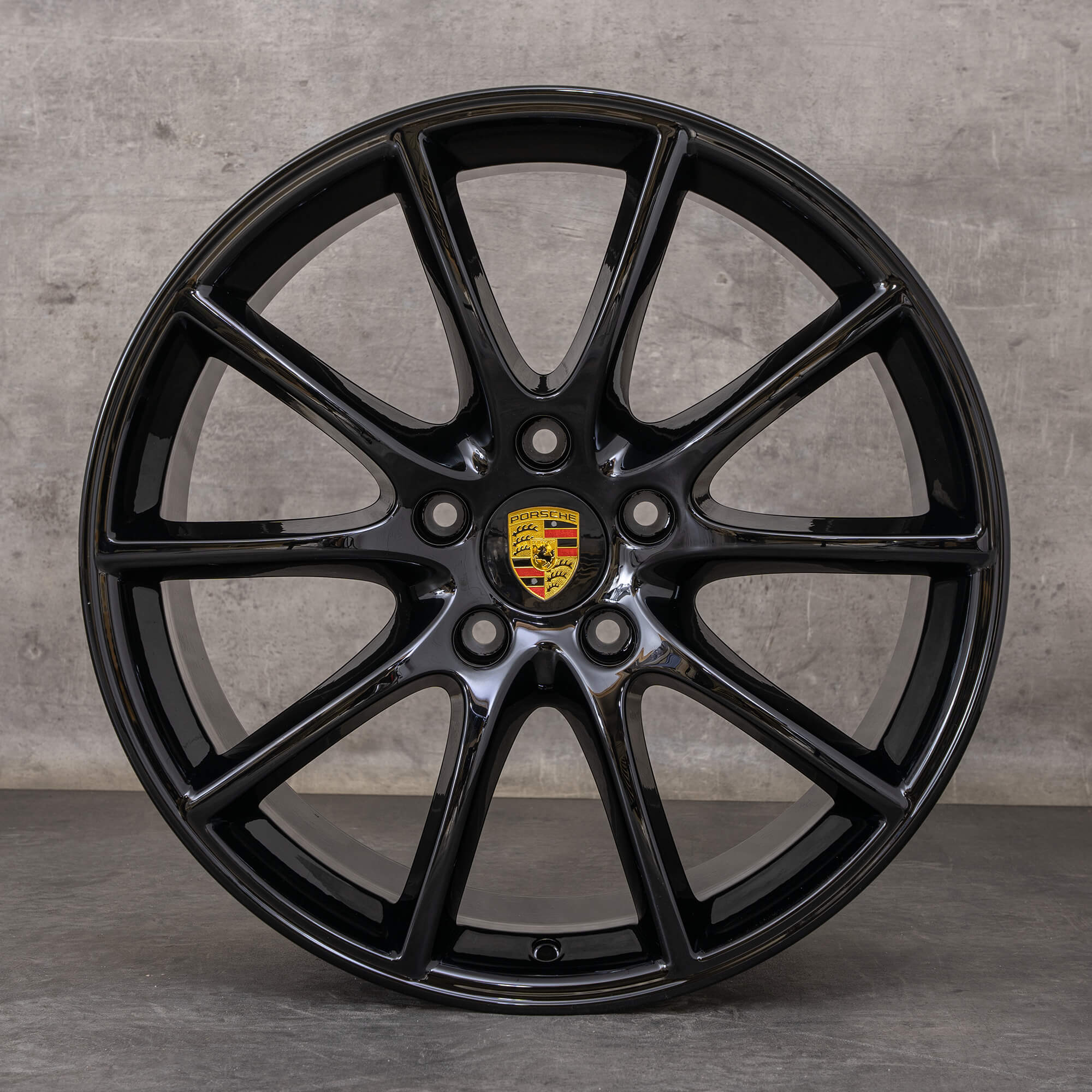 Alkuperäiset Porsche Cayenne -vanteet 20 tuuman 9YA I & II 9Y0601025BD 9Y3601025AB musta kiiltävä.